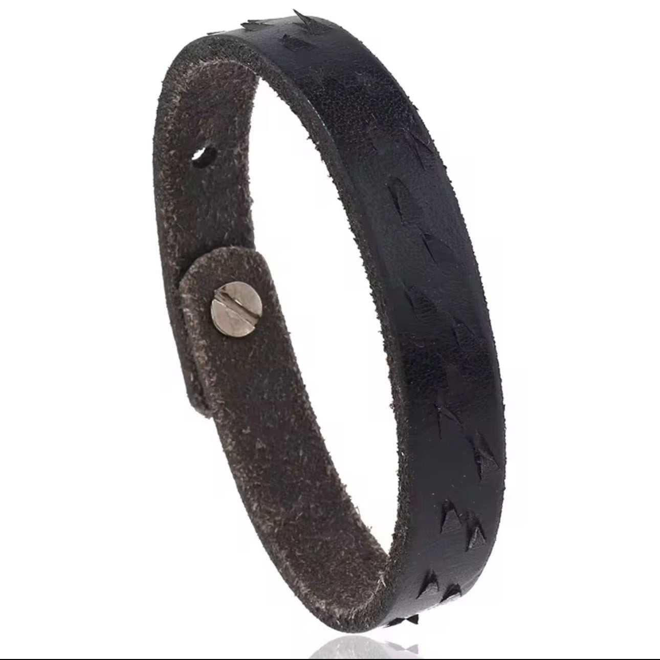 Smalle leren armband