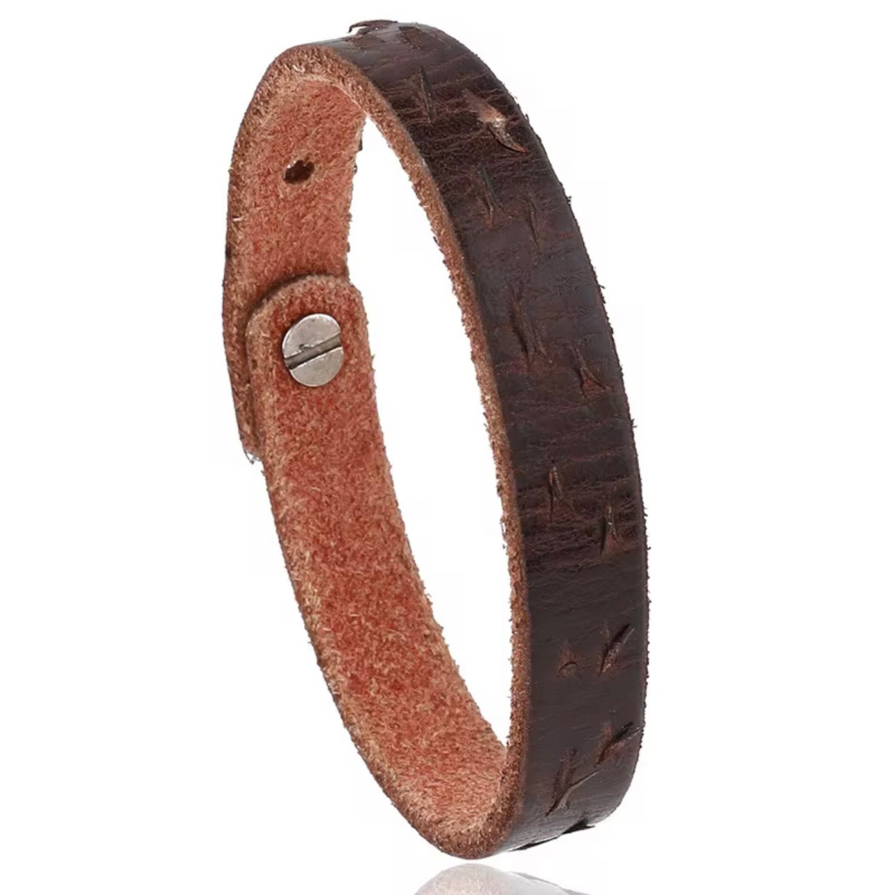 Smalle leren armband