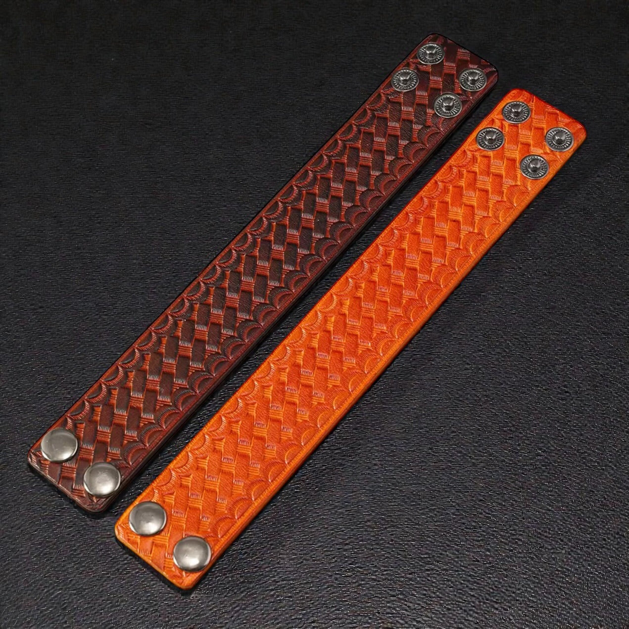 Leren Armband met Graat-Opdruk