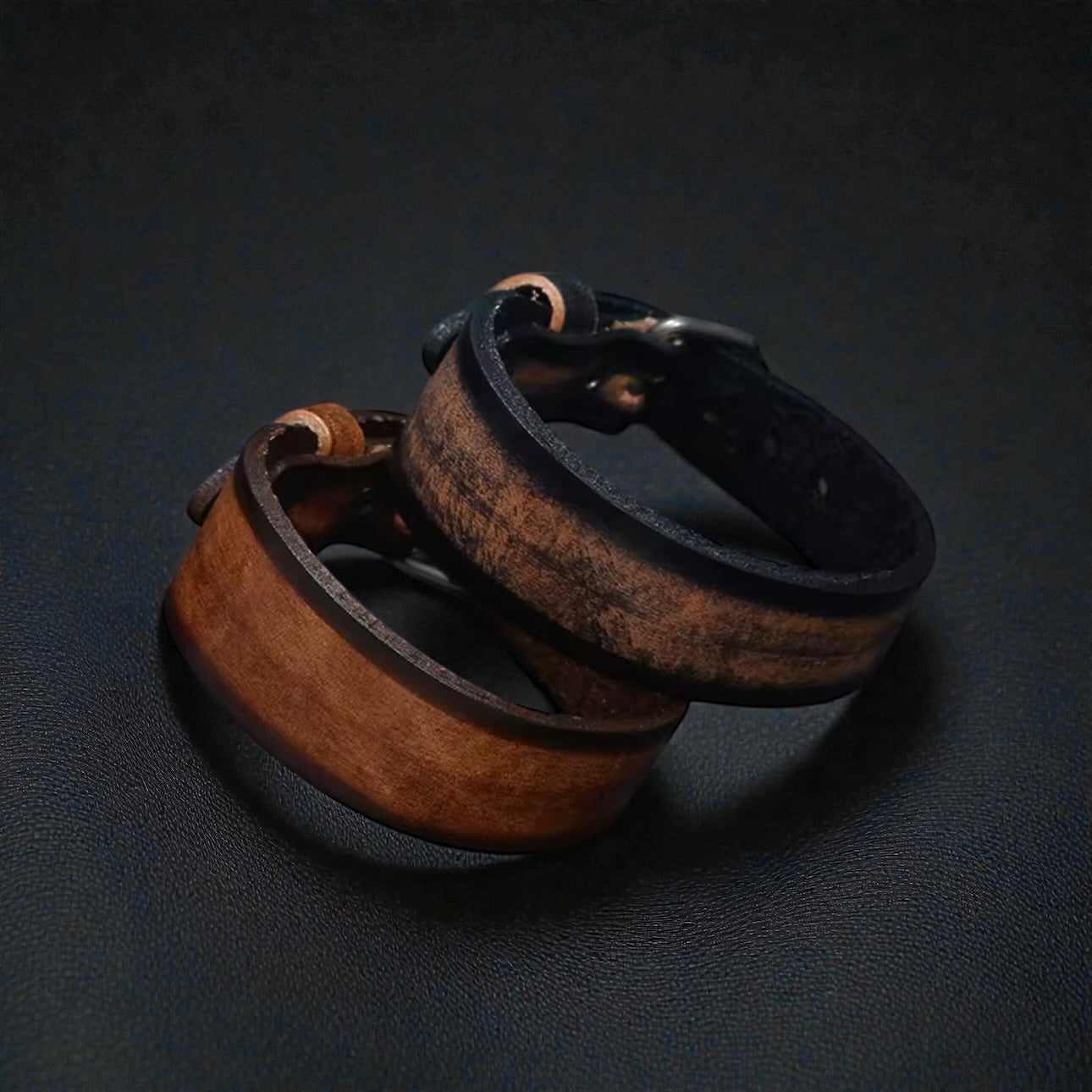 Lederen armband met gesp