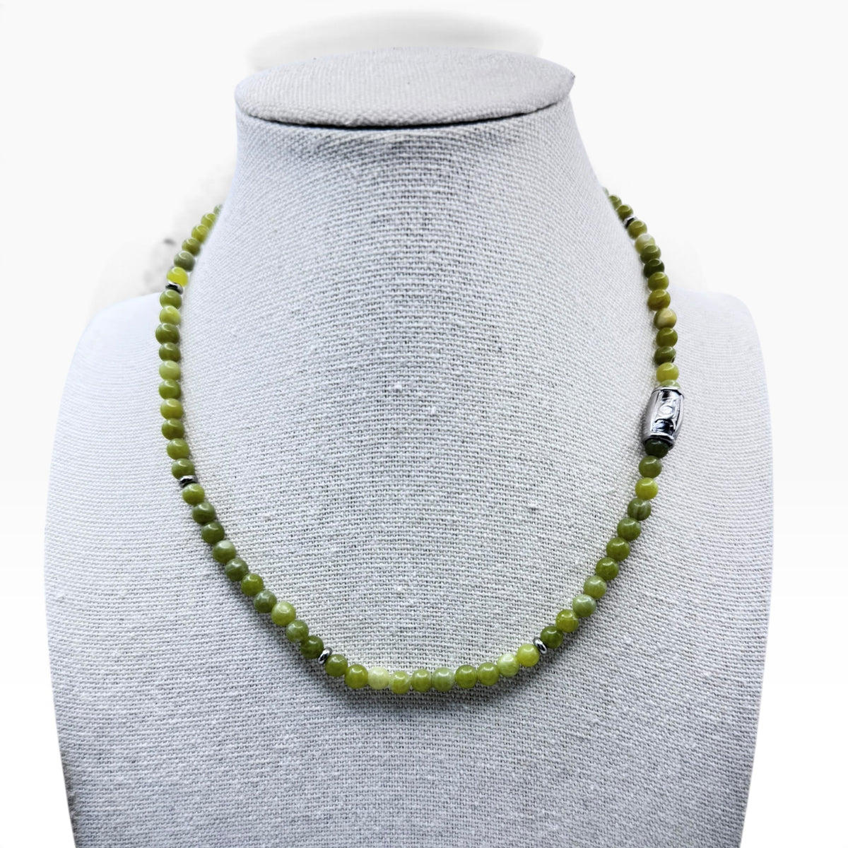 Jade ketting 4mm zilver