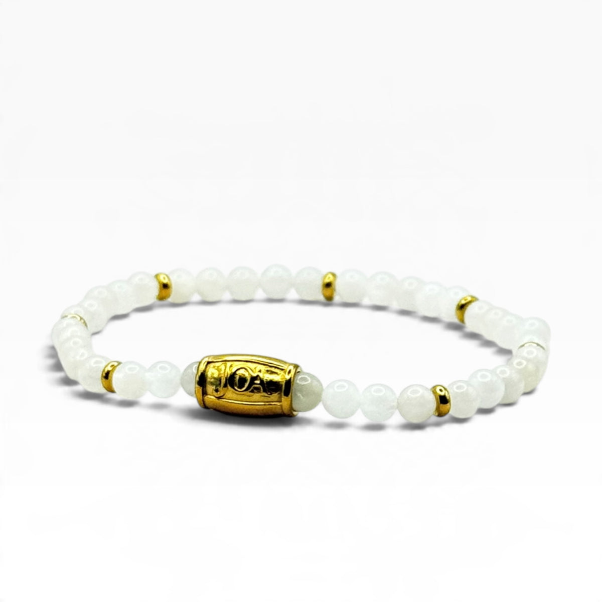 Maansteen 4mm armband goud
