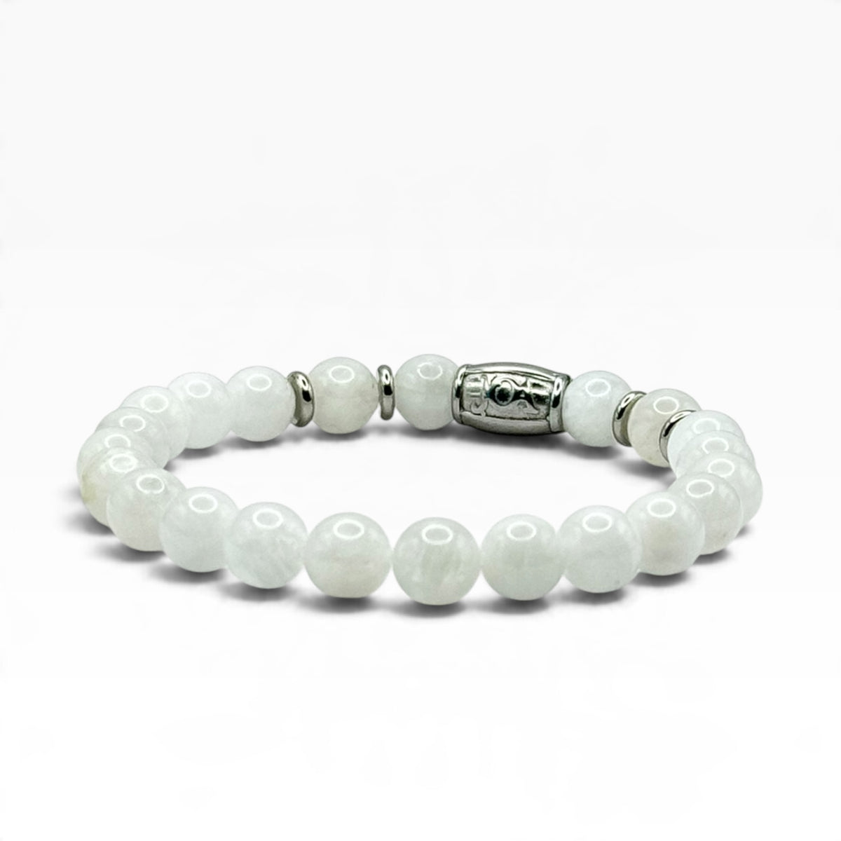 Maansteen armband 8mm zilver