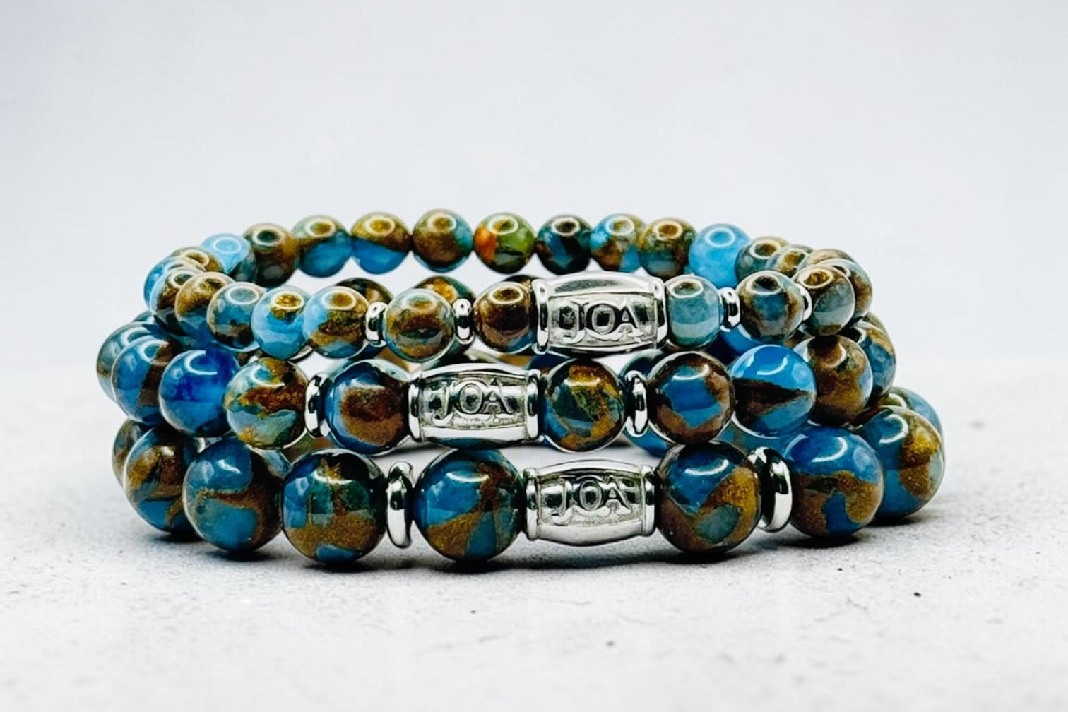 Blauwe paraba kwarts armbanden set, verkrijgbaar in verschillende maten