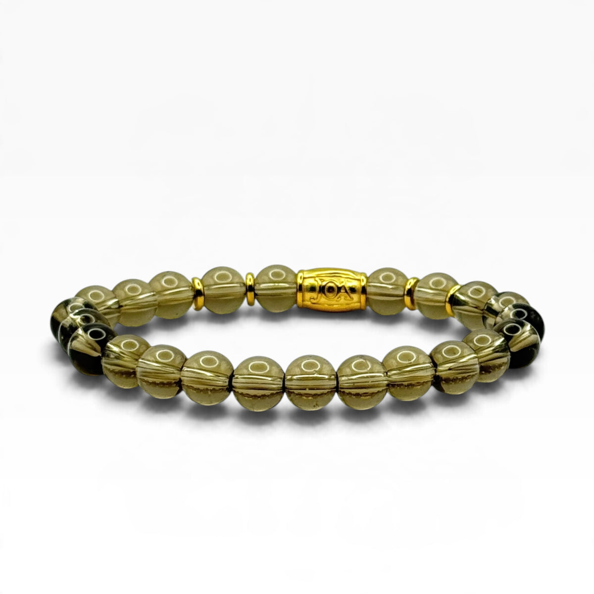 Rookkwarts armband 8mm goud