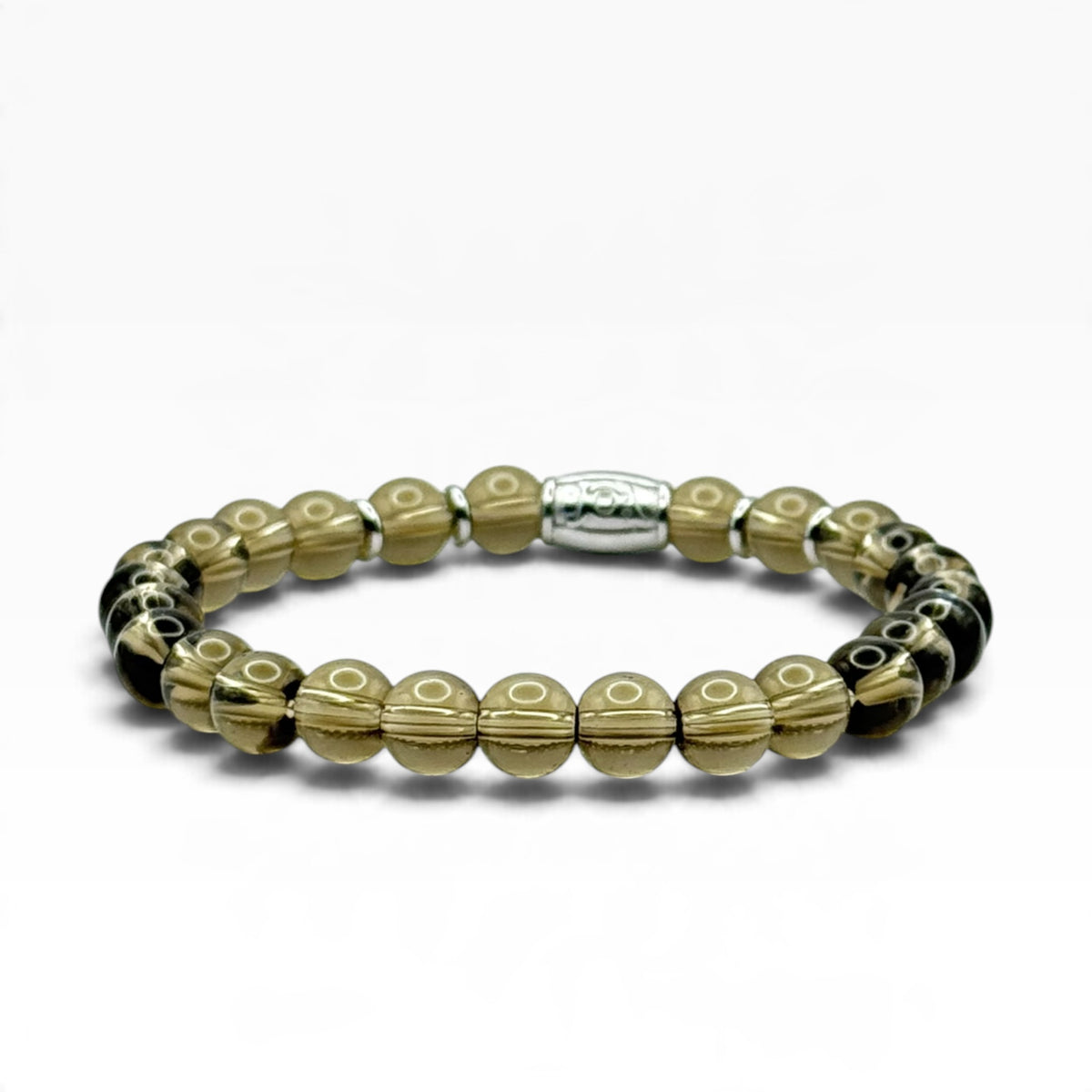 Rookkwarts armband 8mm zilver