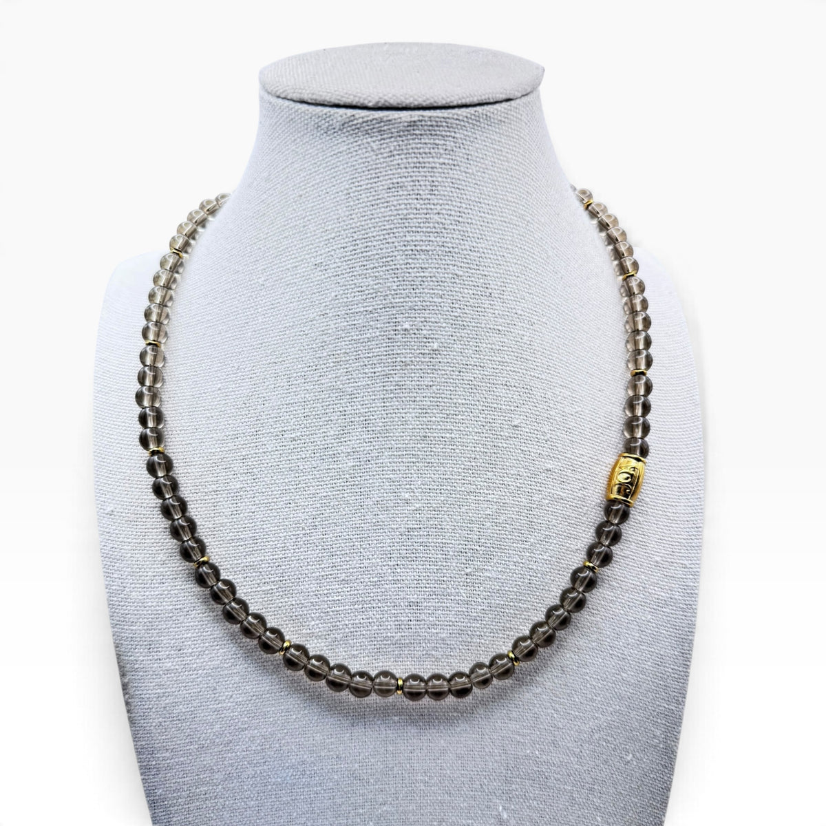 Rookkwarts ketting 4mm goud