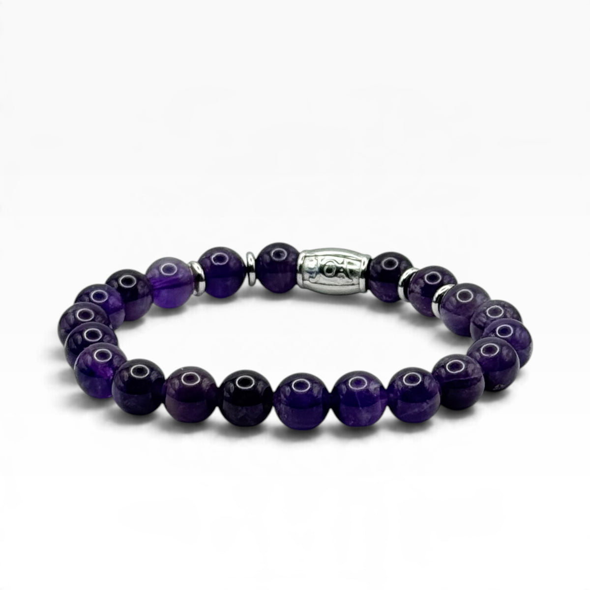 amethist armband 8mm zilver