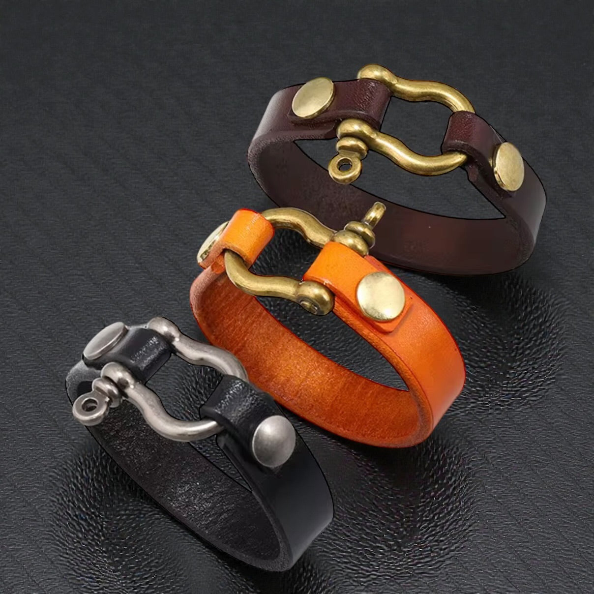 heren assortiment  leren armband met schippers sluiting