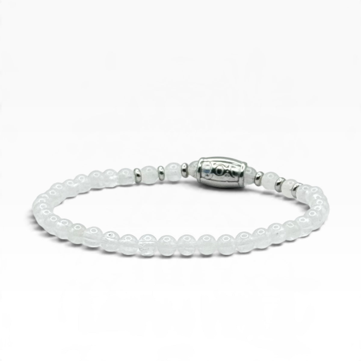 bergkristal armband 4 mm zilver