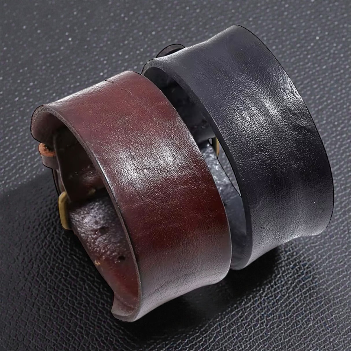 brede heren leren armband met gesp