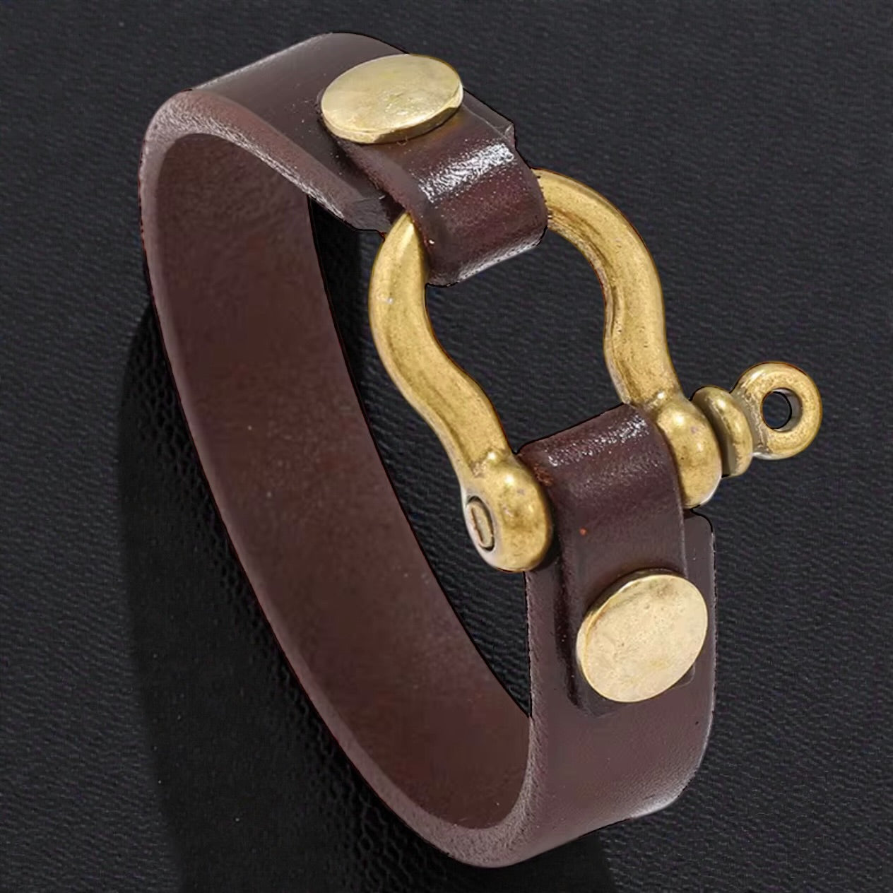 heren bruin leren armband met schippers sluiting