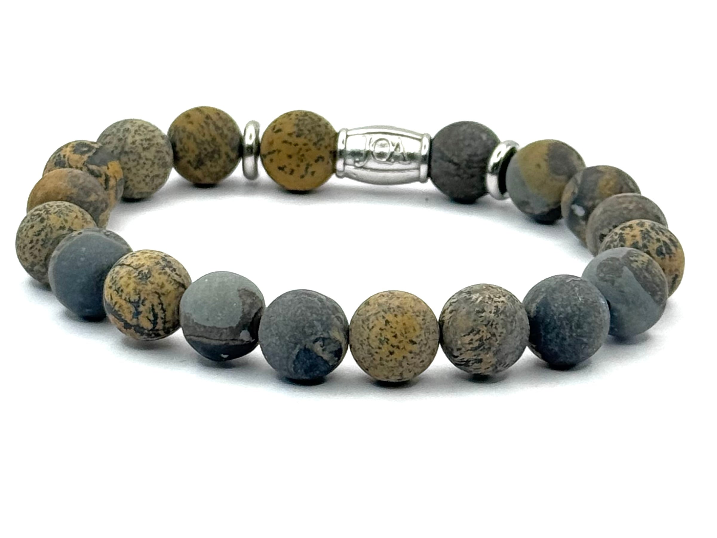 bruin spot jaspis edelsteen armband 10mm