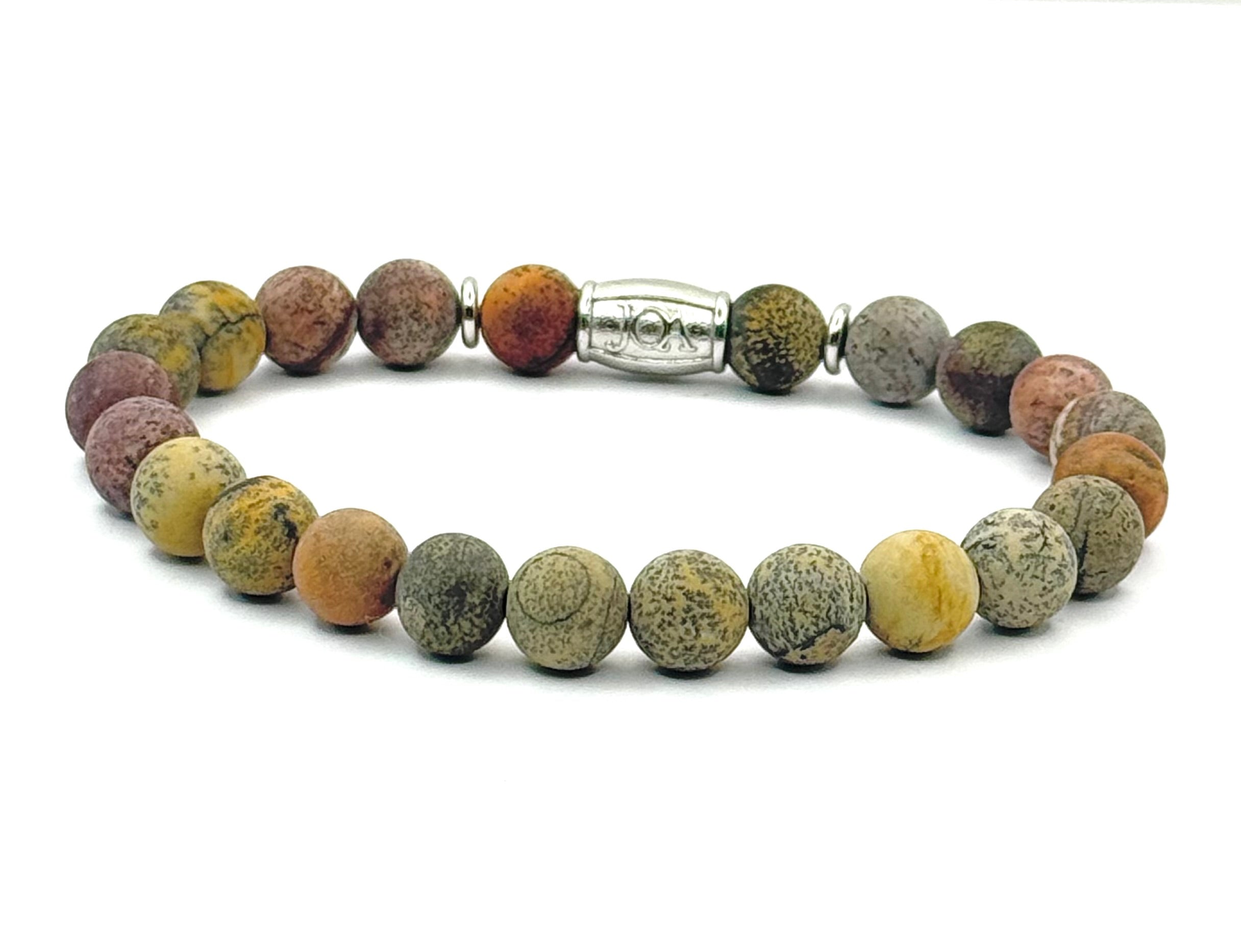 bruin spot jaspis edelsteen armband 8mm