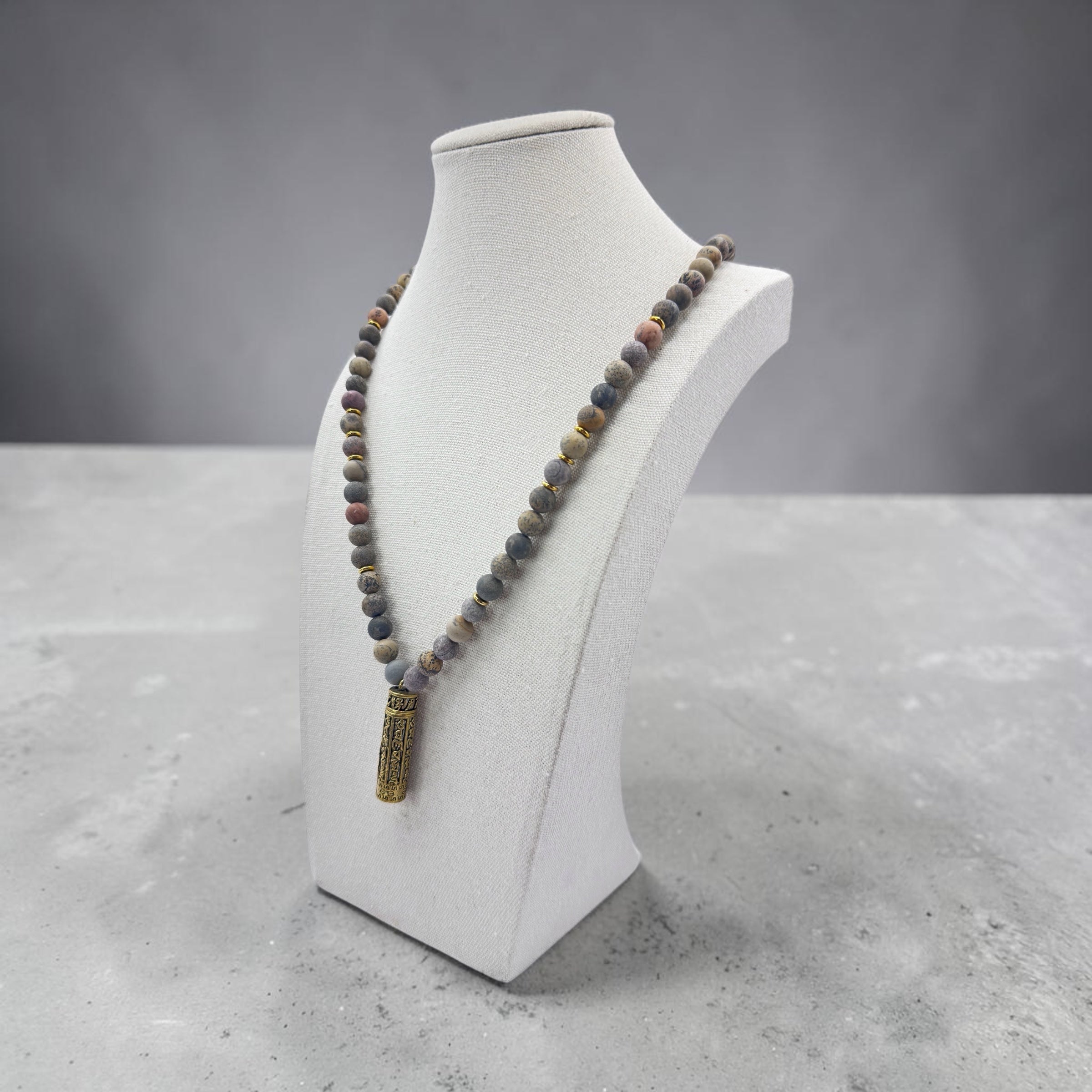bruin spot jaspis festival ketting