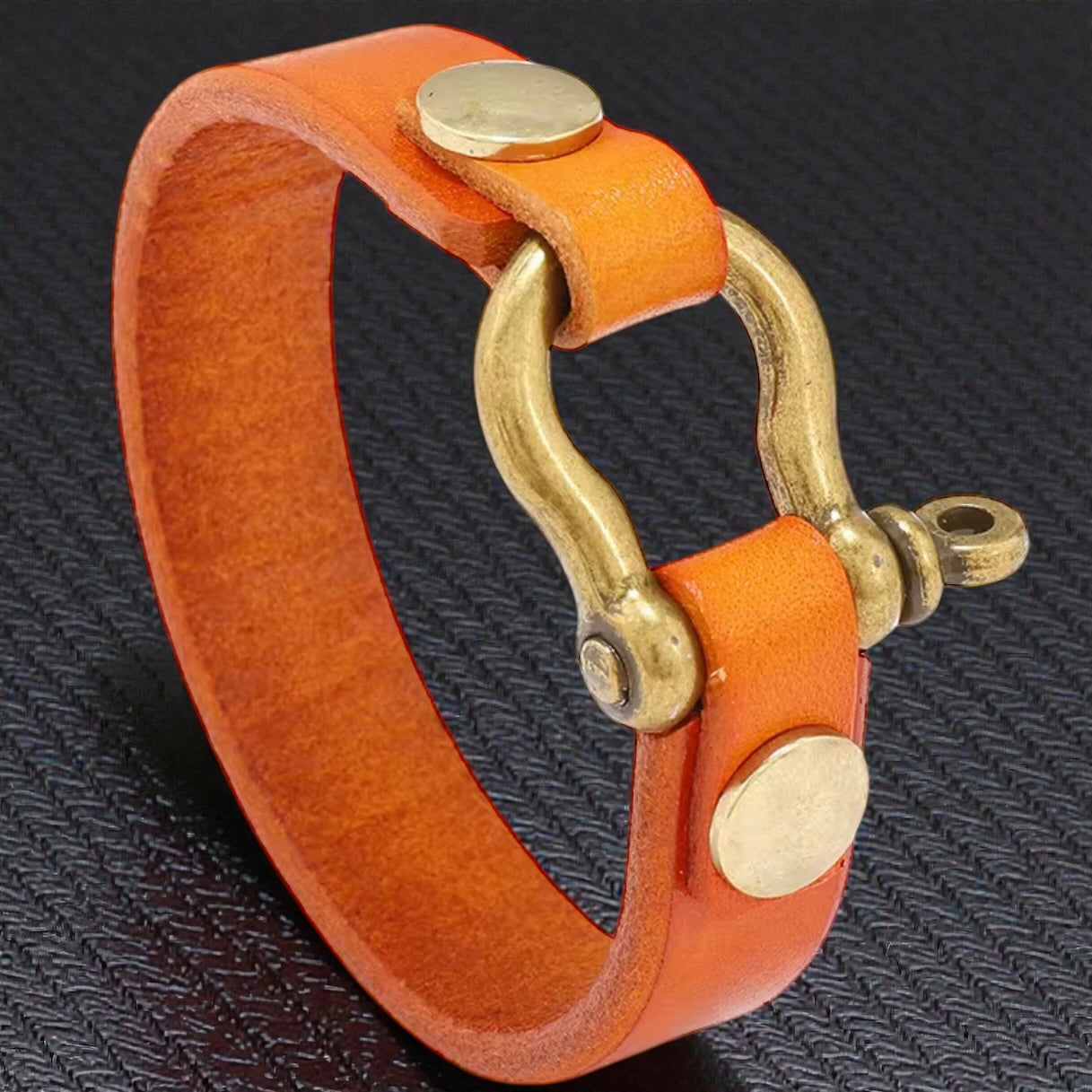 heren cognac  leren armband met schippers sluiting