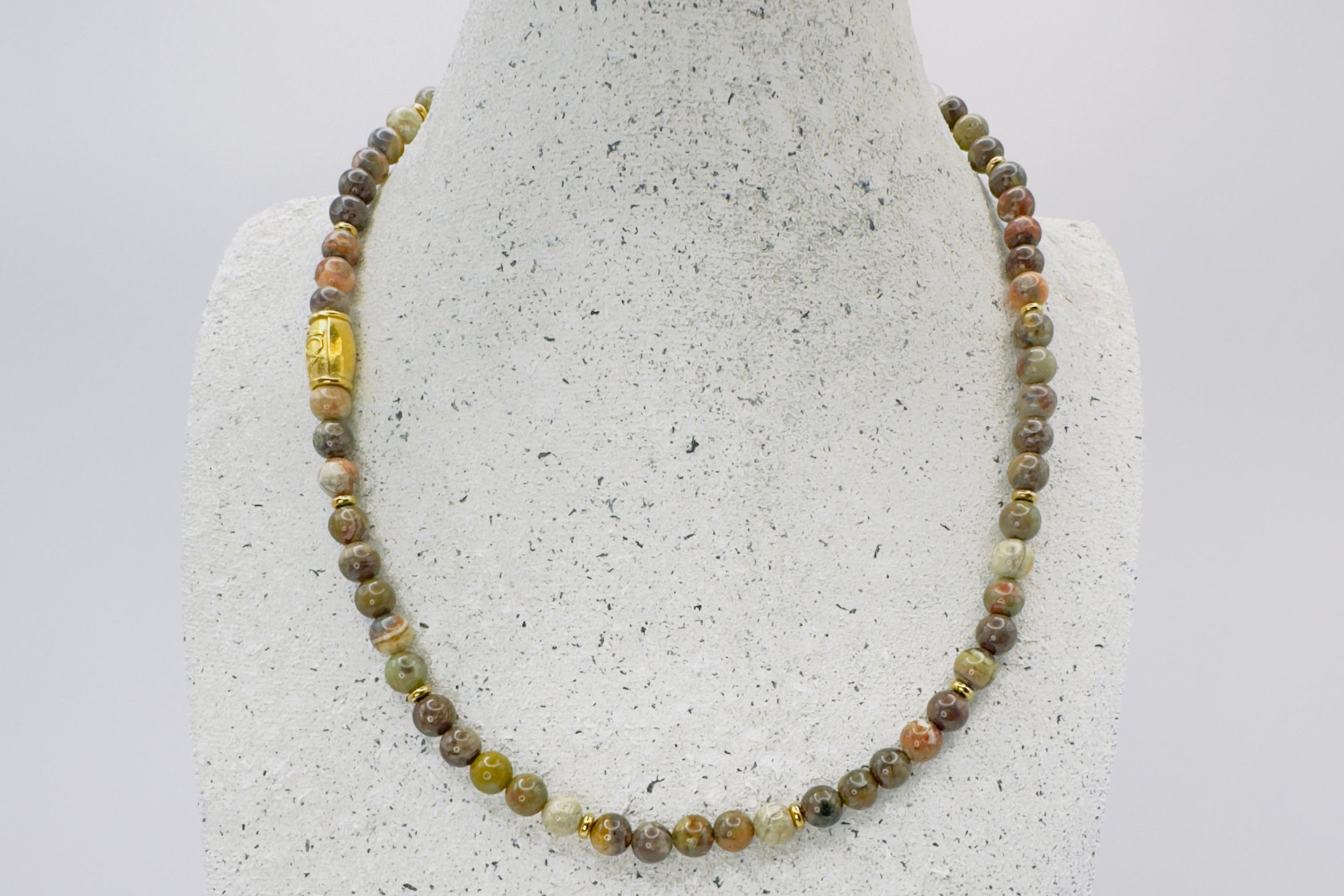 dames earth picasso jaspis edelsteen ketting goud