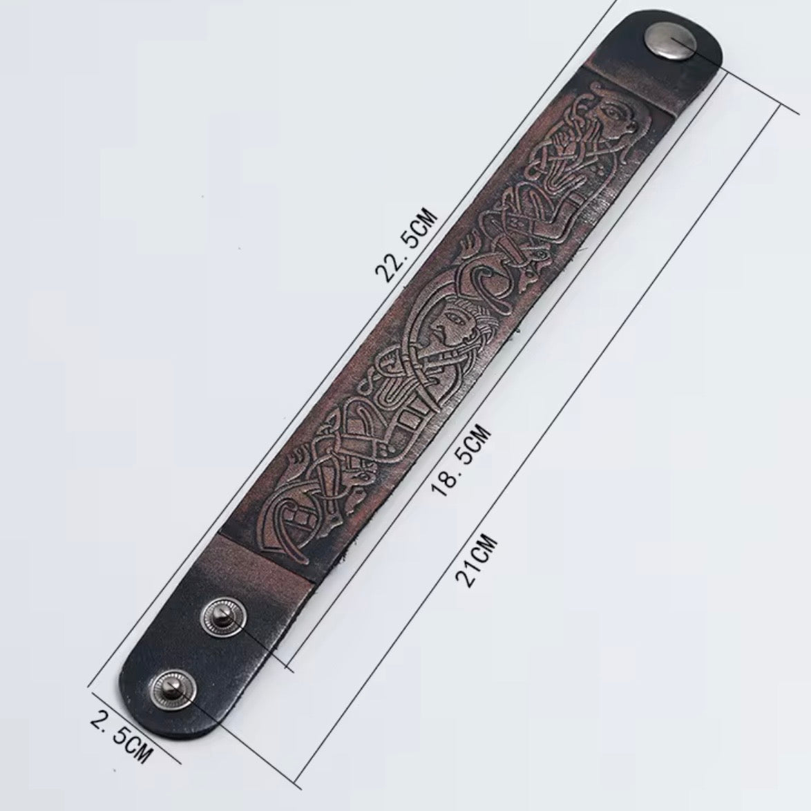 heren egyptische lederen armband bruin afmeting