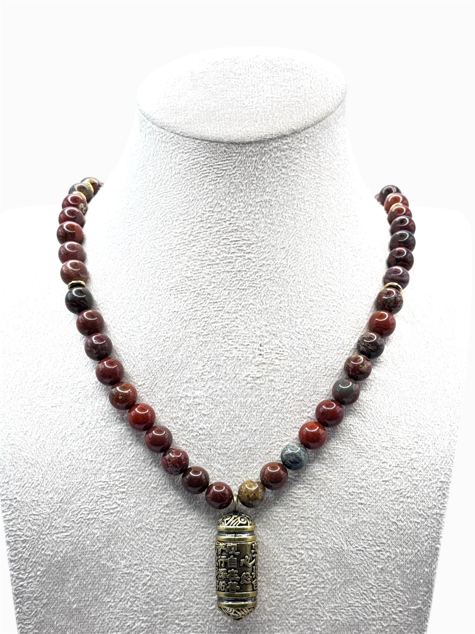 rode jaspis edelsteen festival ketting, maakt jouw festival outfit compleet