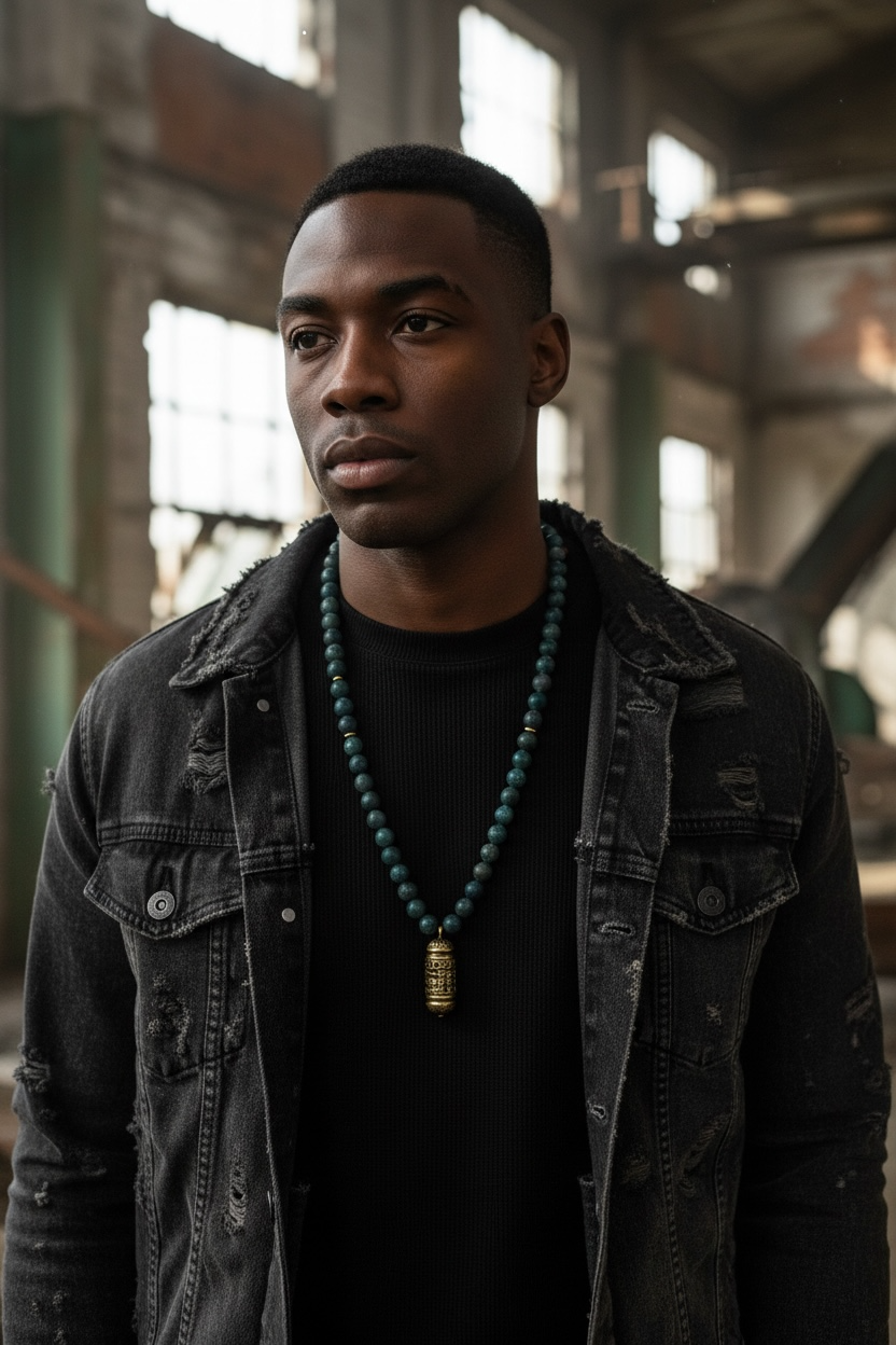 groen malachiet heren festival ketting