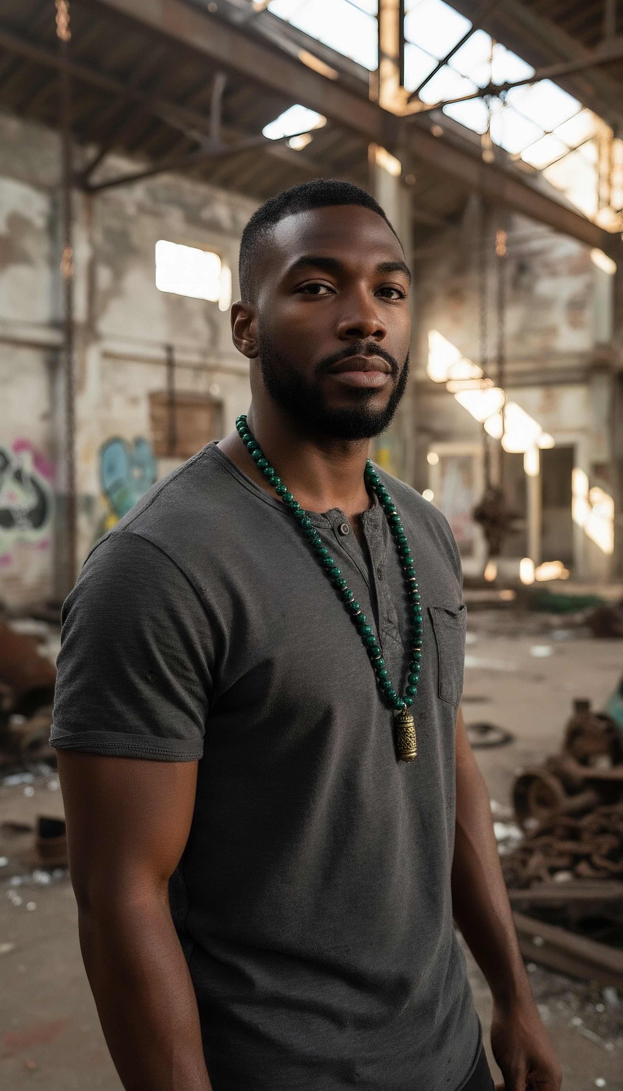 groene malachiet festival ketting met gouden details