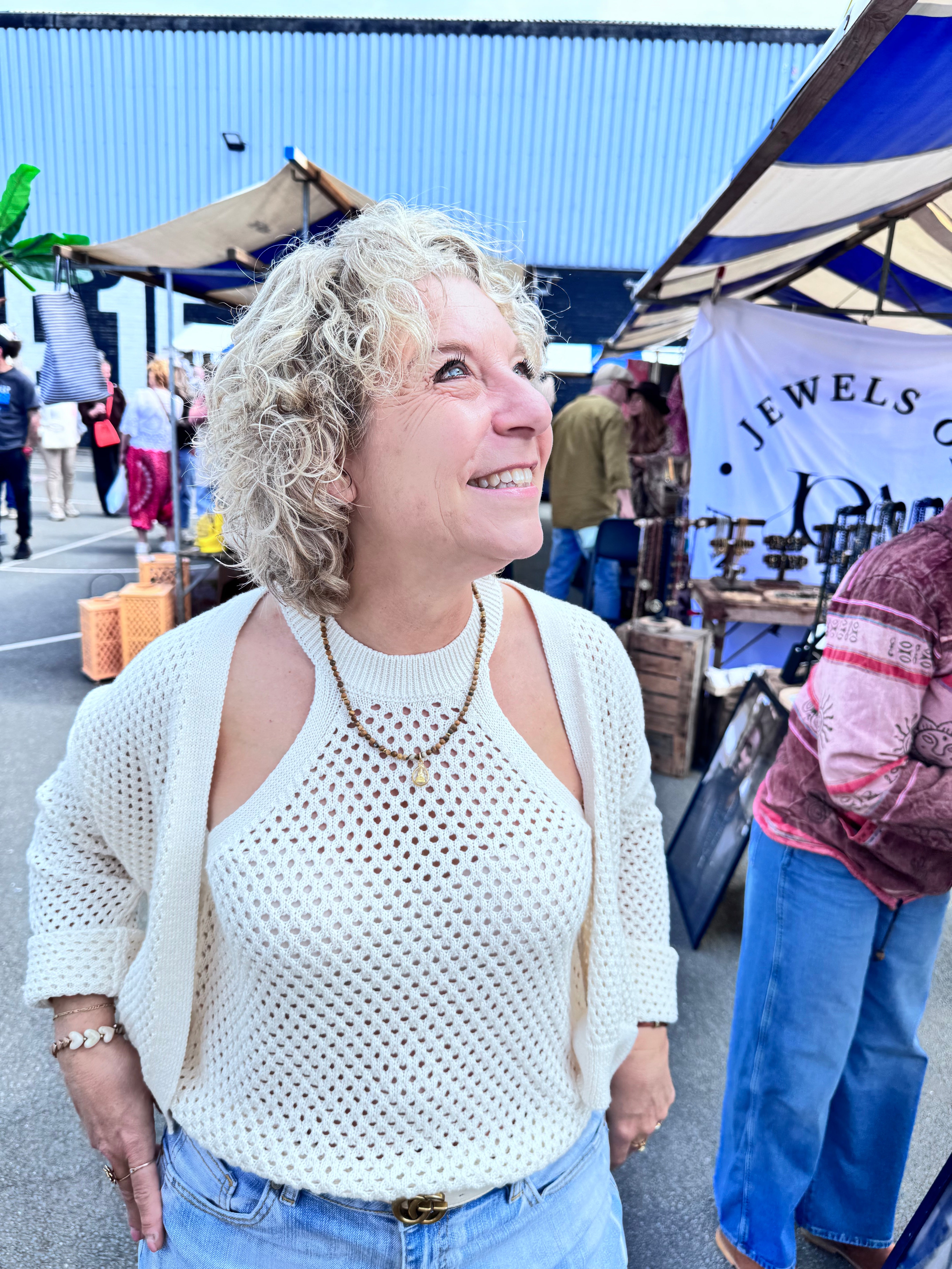 happy customer dames ketting van een picture jaspis edelsteen met boeddha hanger