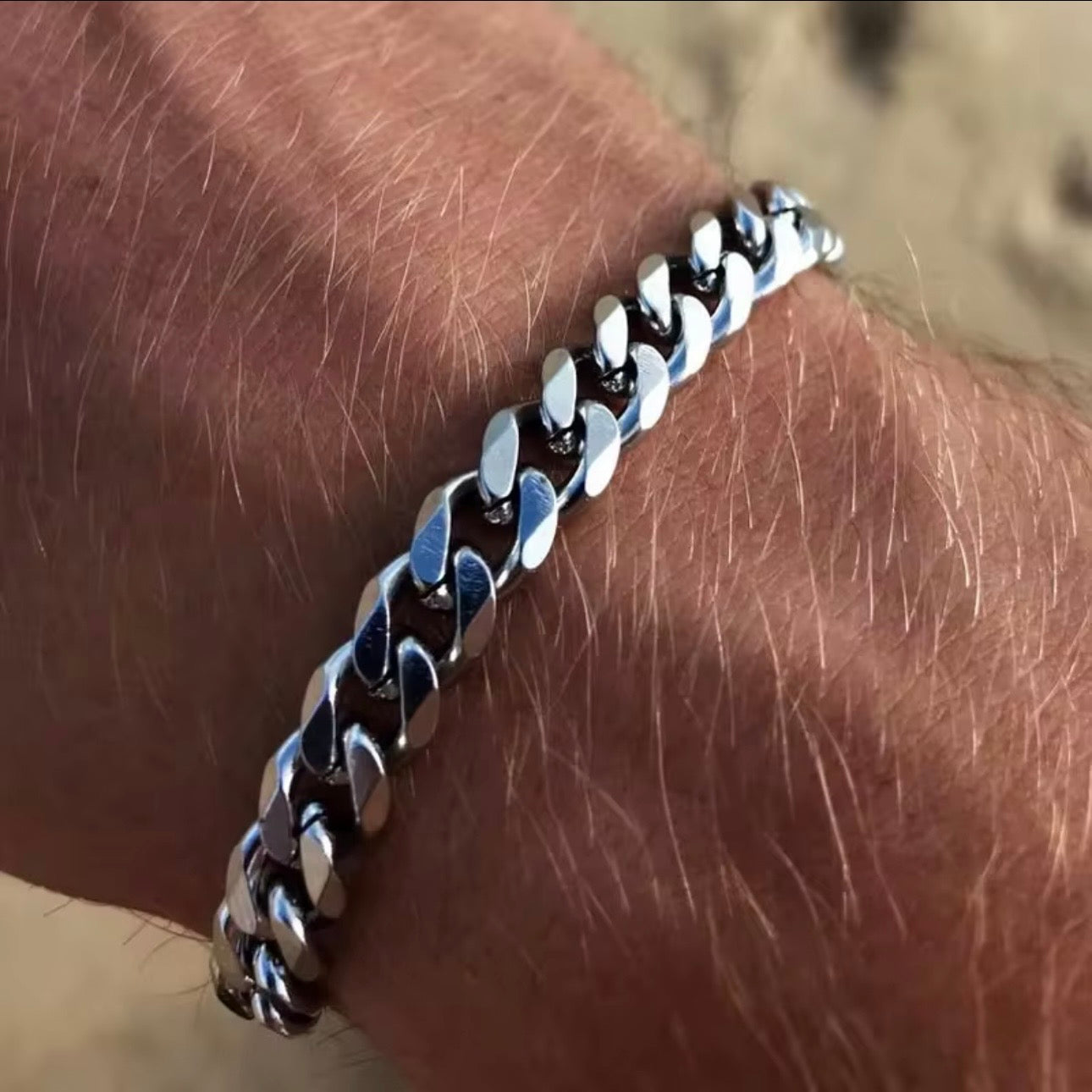 heren Stainless steel zilveren armband