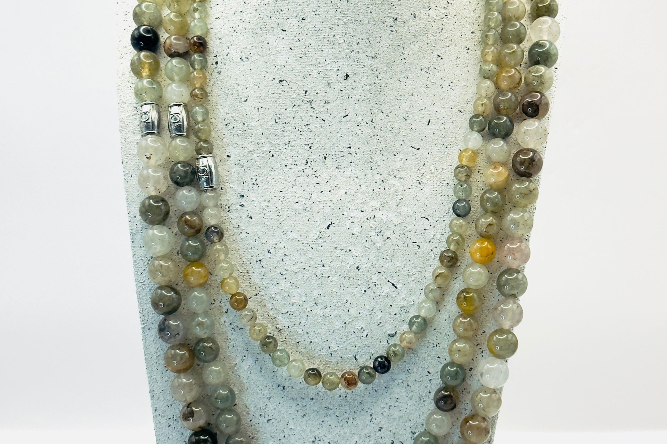 heren tuinkwarts edelsteen ketting set close up