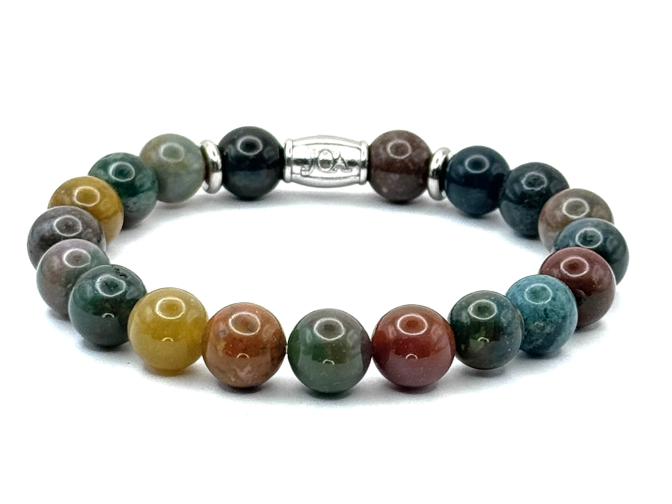 indian agaat edelsteen armband zilver 10mm