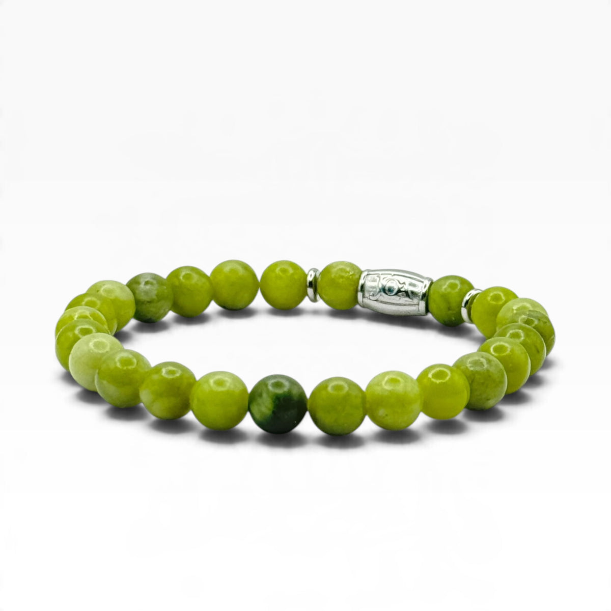 jade armband 8mm zilver