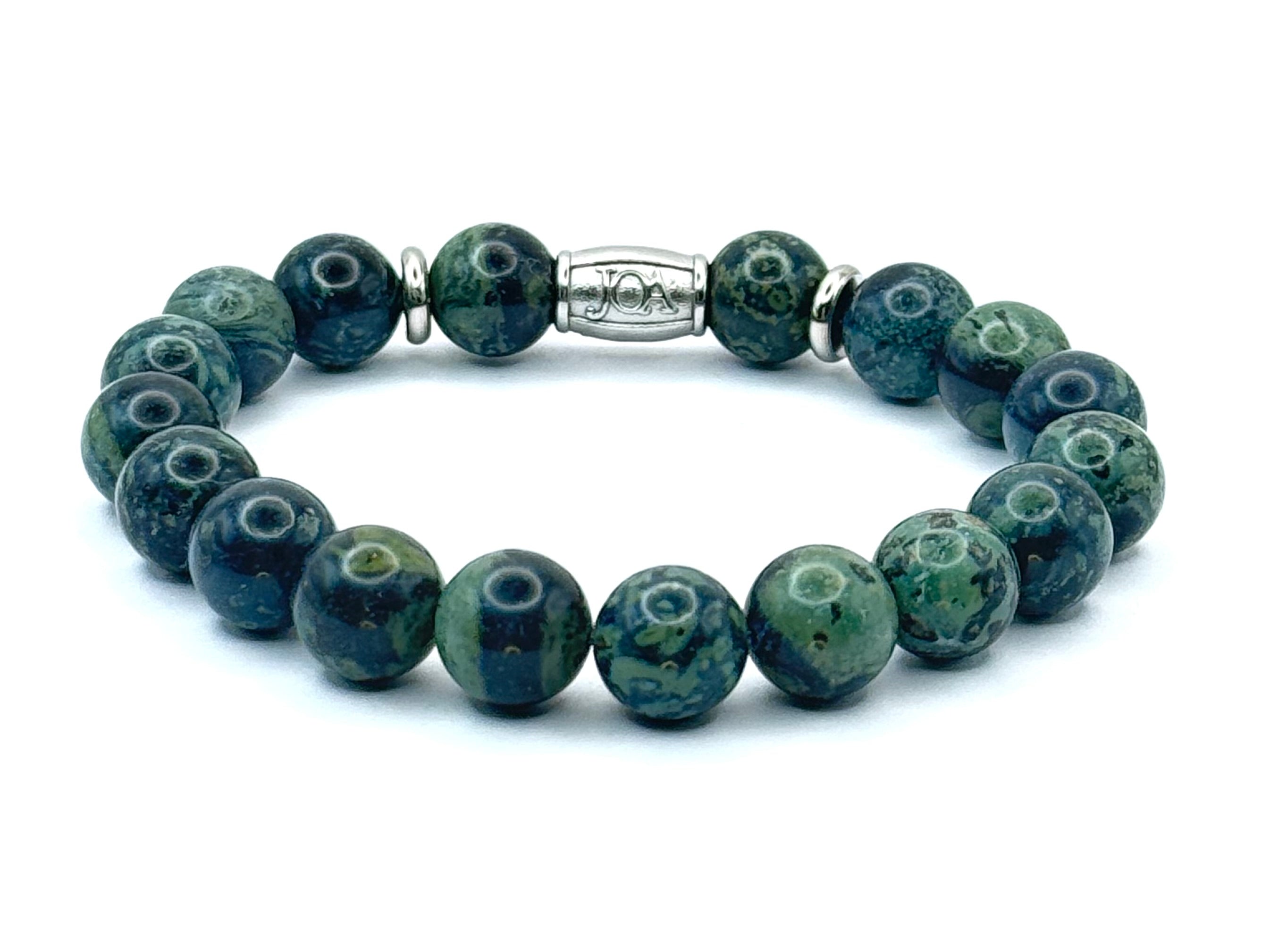 kambaba jaspis edelsteen armband zilver 10mm