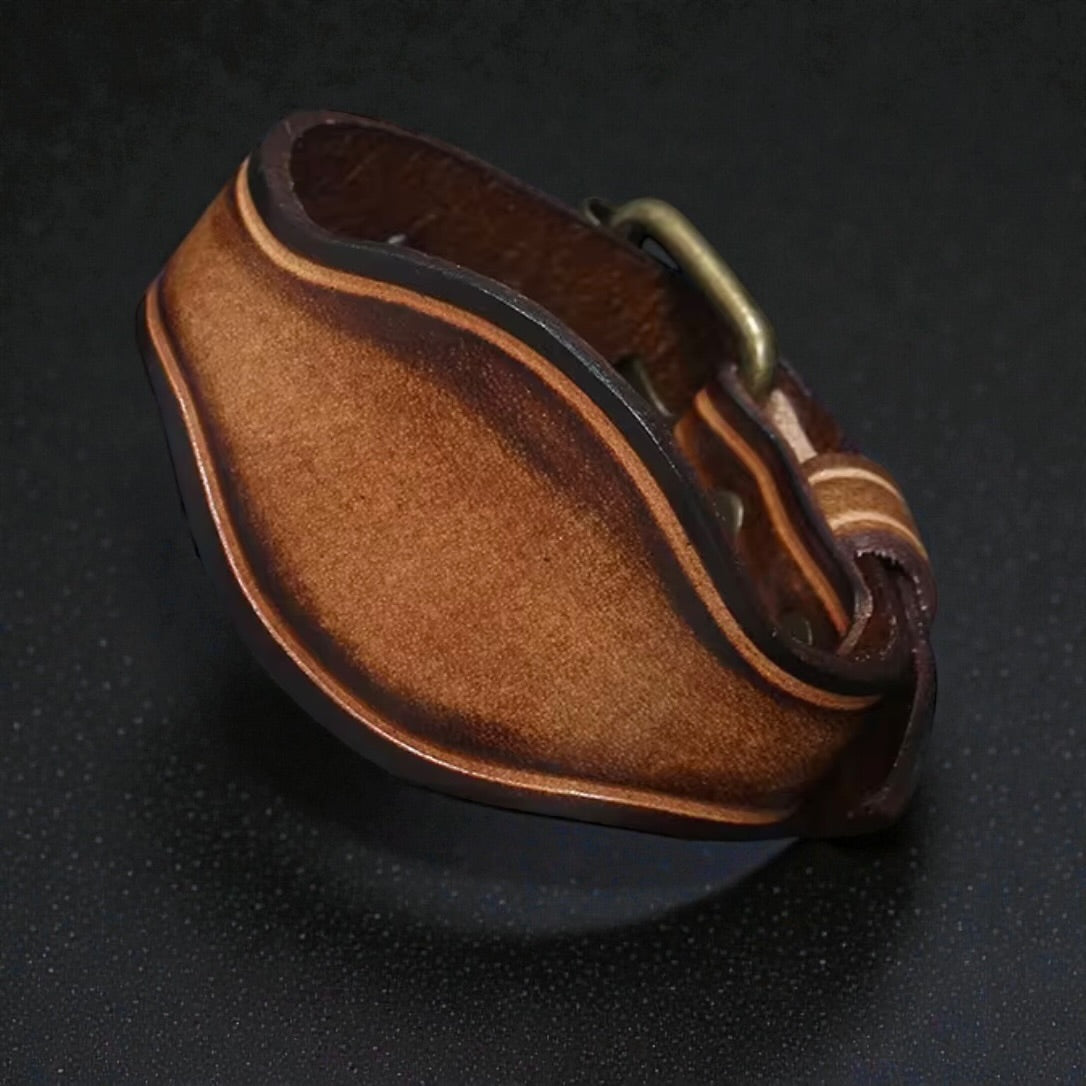 heren leren armband met gesp zijkant
