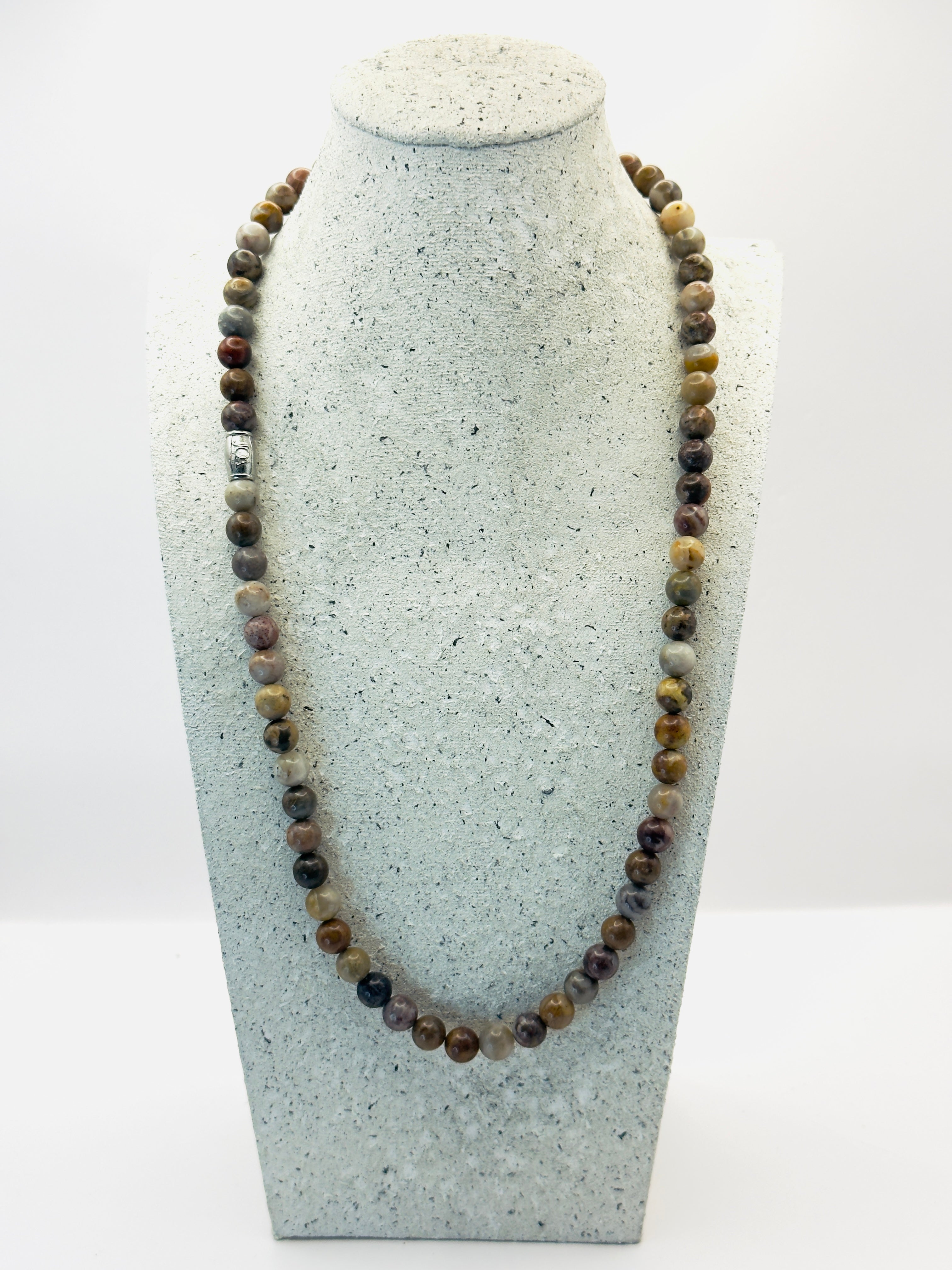 licht jaspis edelsteen ketting 60cm