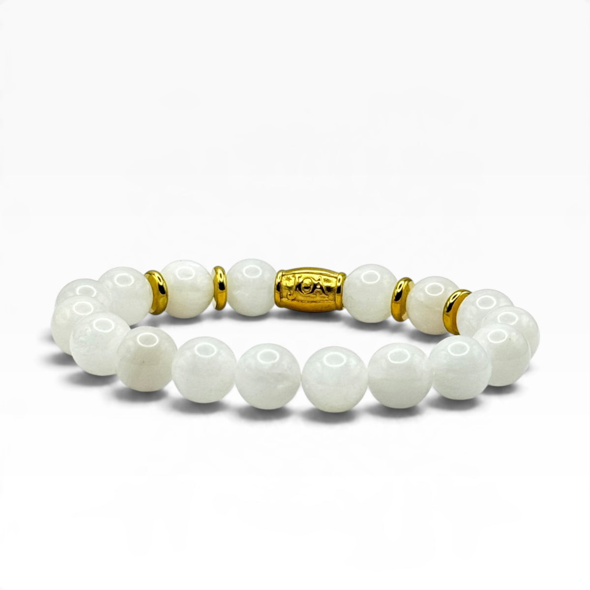 maansteen armband 10mm goud