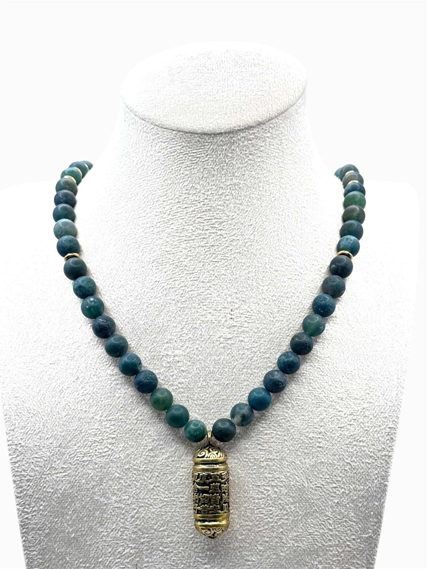 mos agaat edelsteen festival ketting, maakt jouw festival outfit compleet