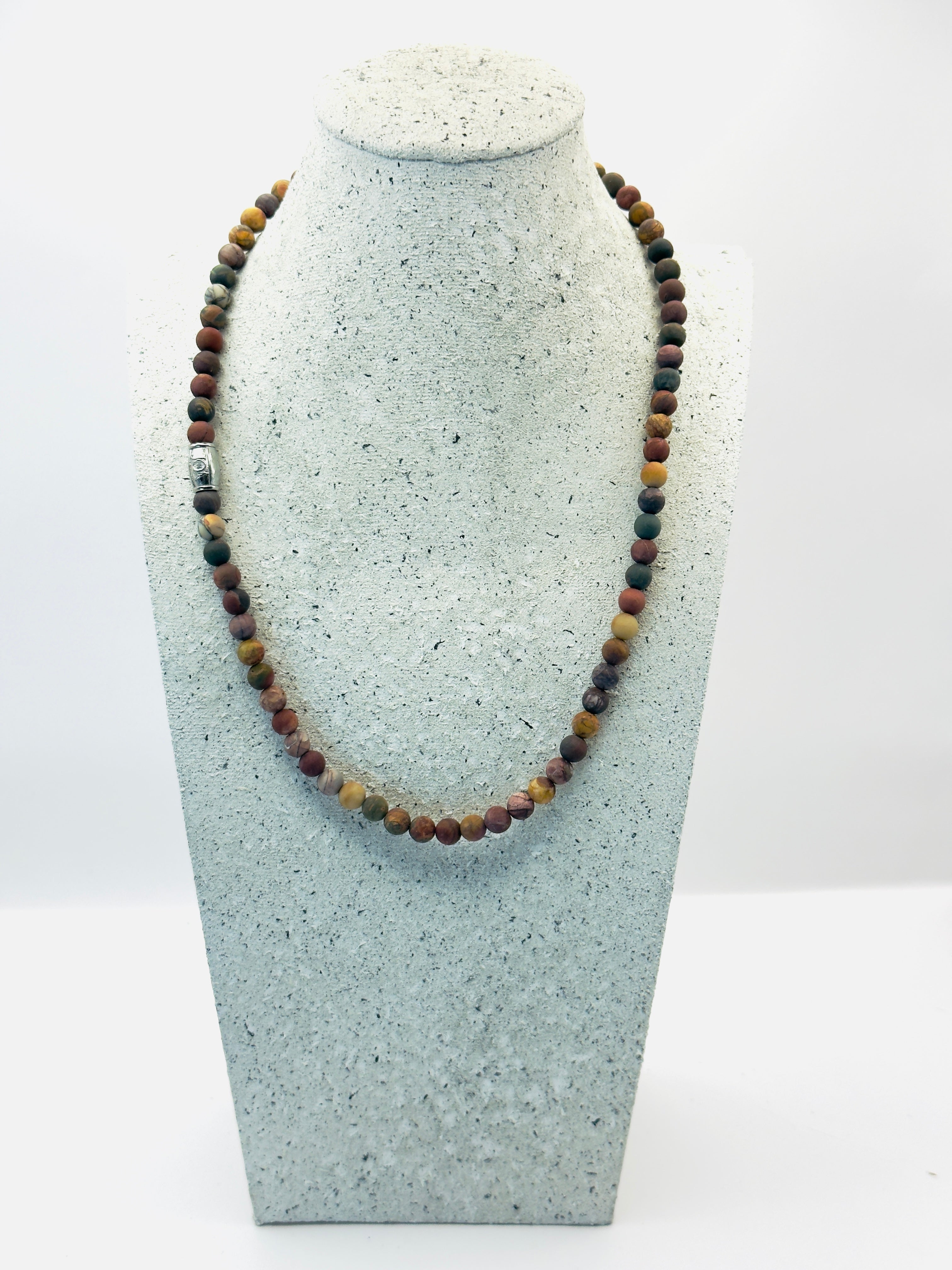 heren picasso jaspis edelsteen ketting 50cm