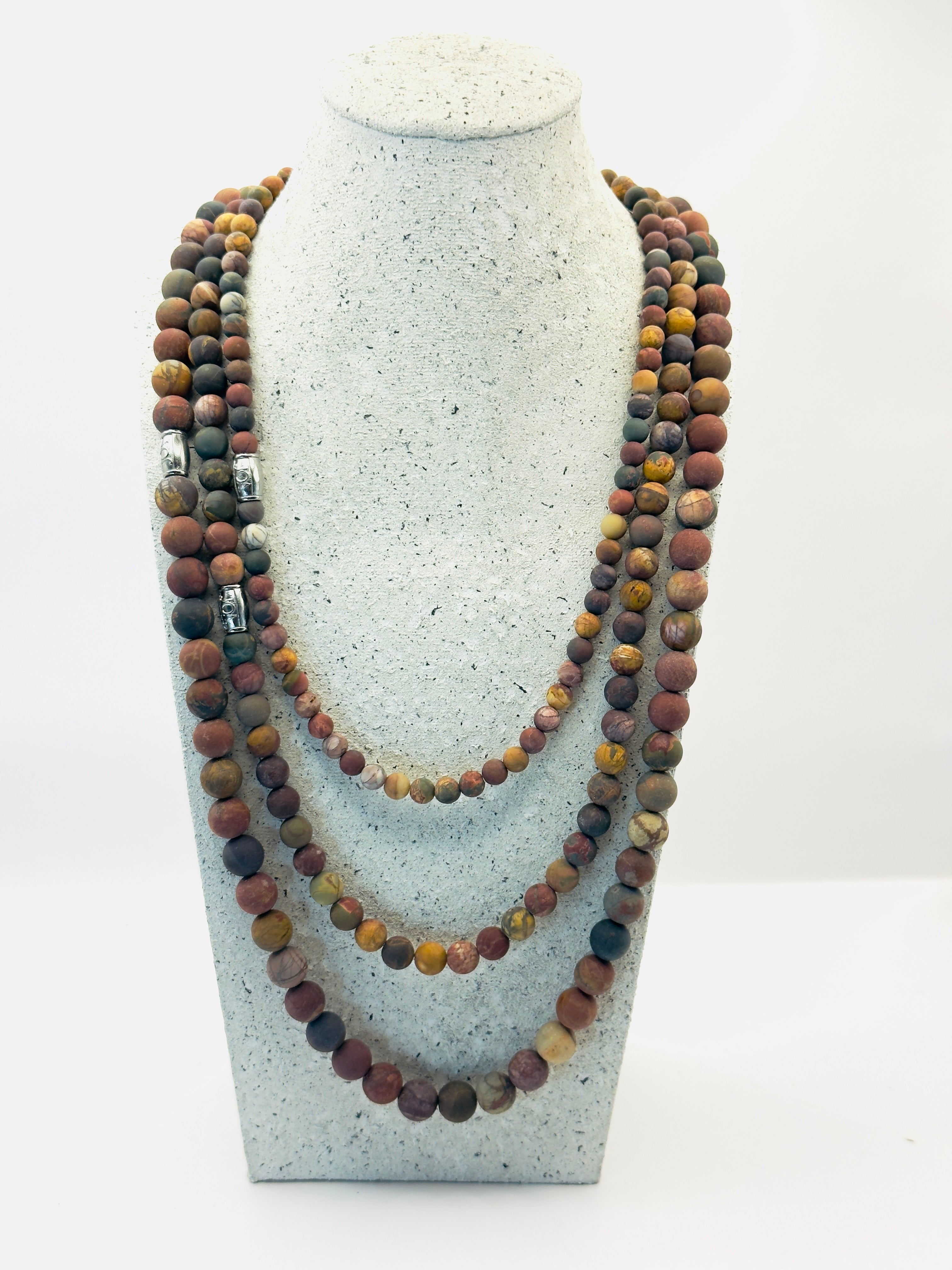 heren  picasso jaspis edelsteen ketting set 