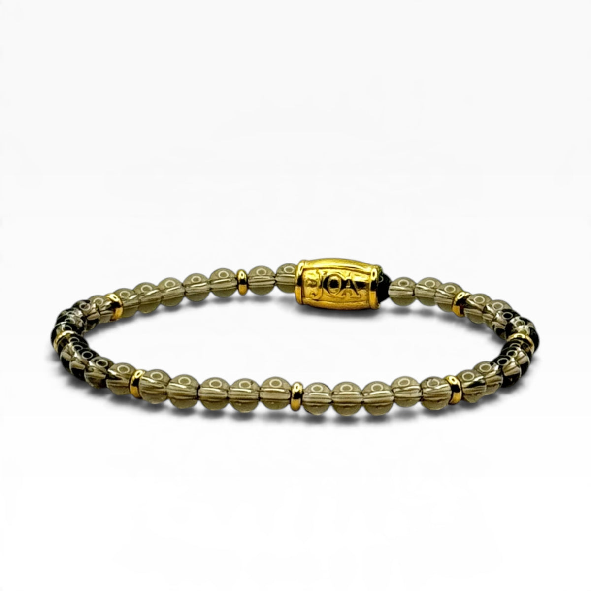 rookkwarts armband 4mm goud