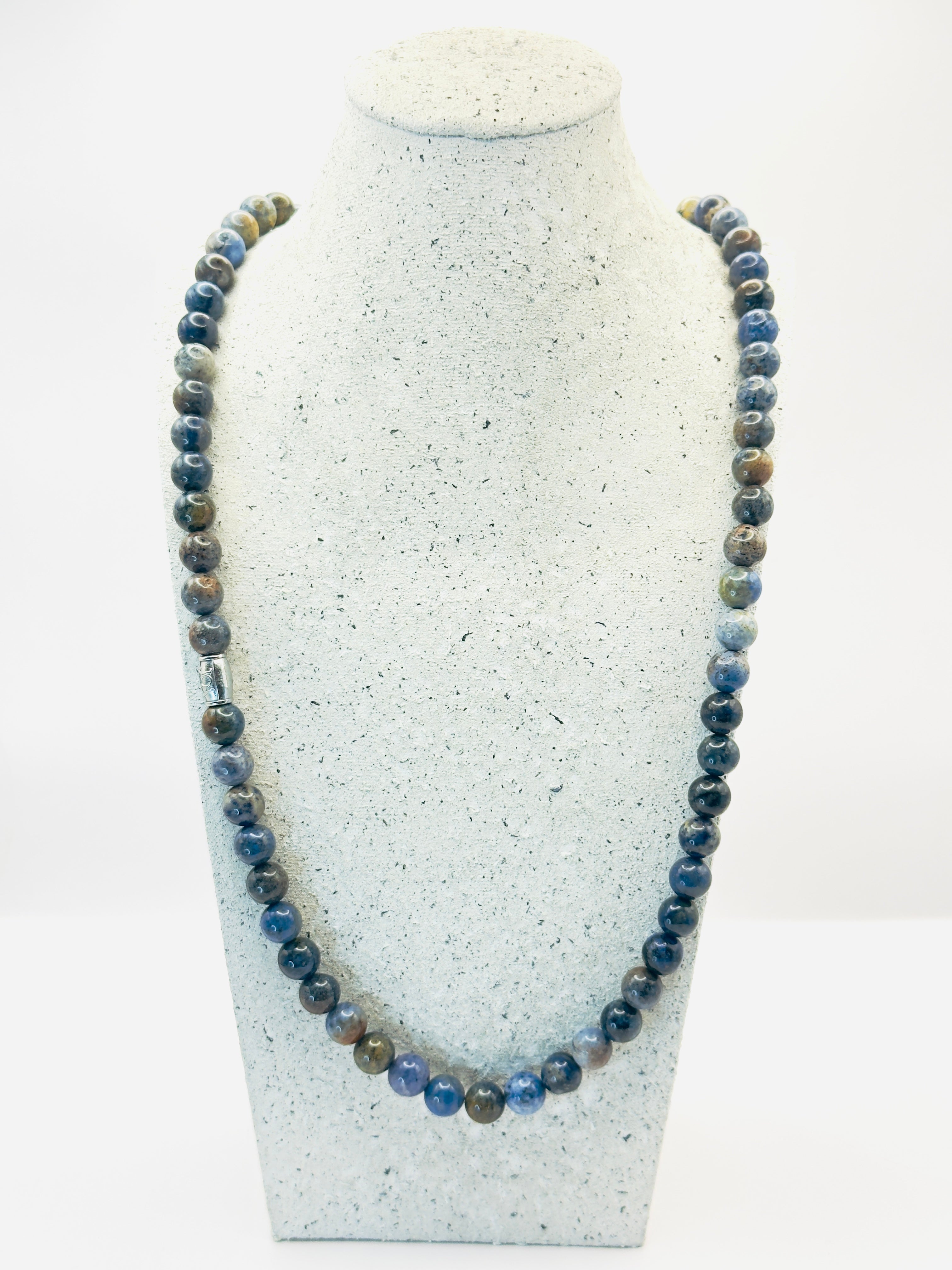 heren sodaliet edelsteen ketting 80cm