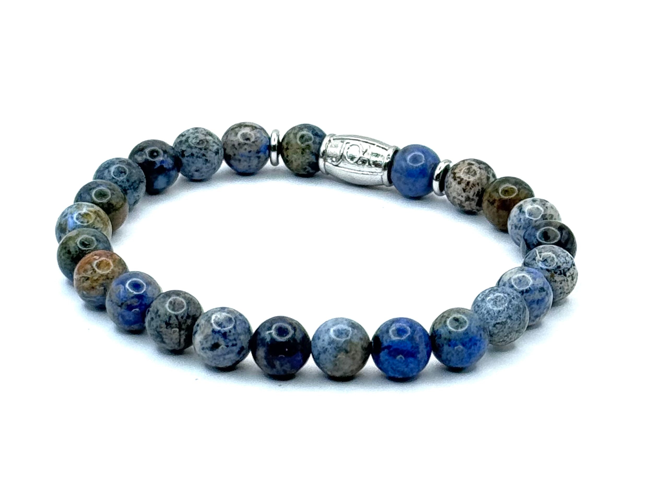 sodaliet glans edelsteen armband  zilver 8mm