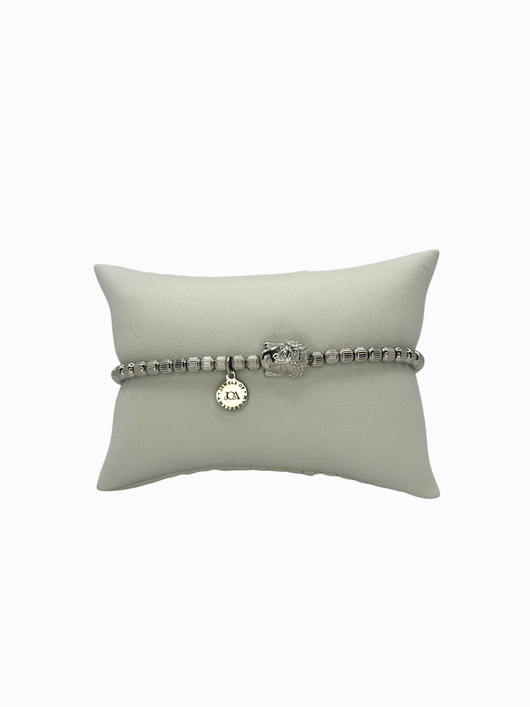 dames stainless steel armband zilver boeddha
