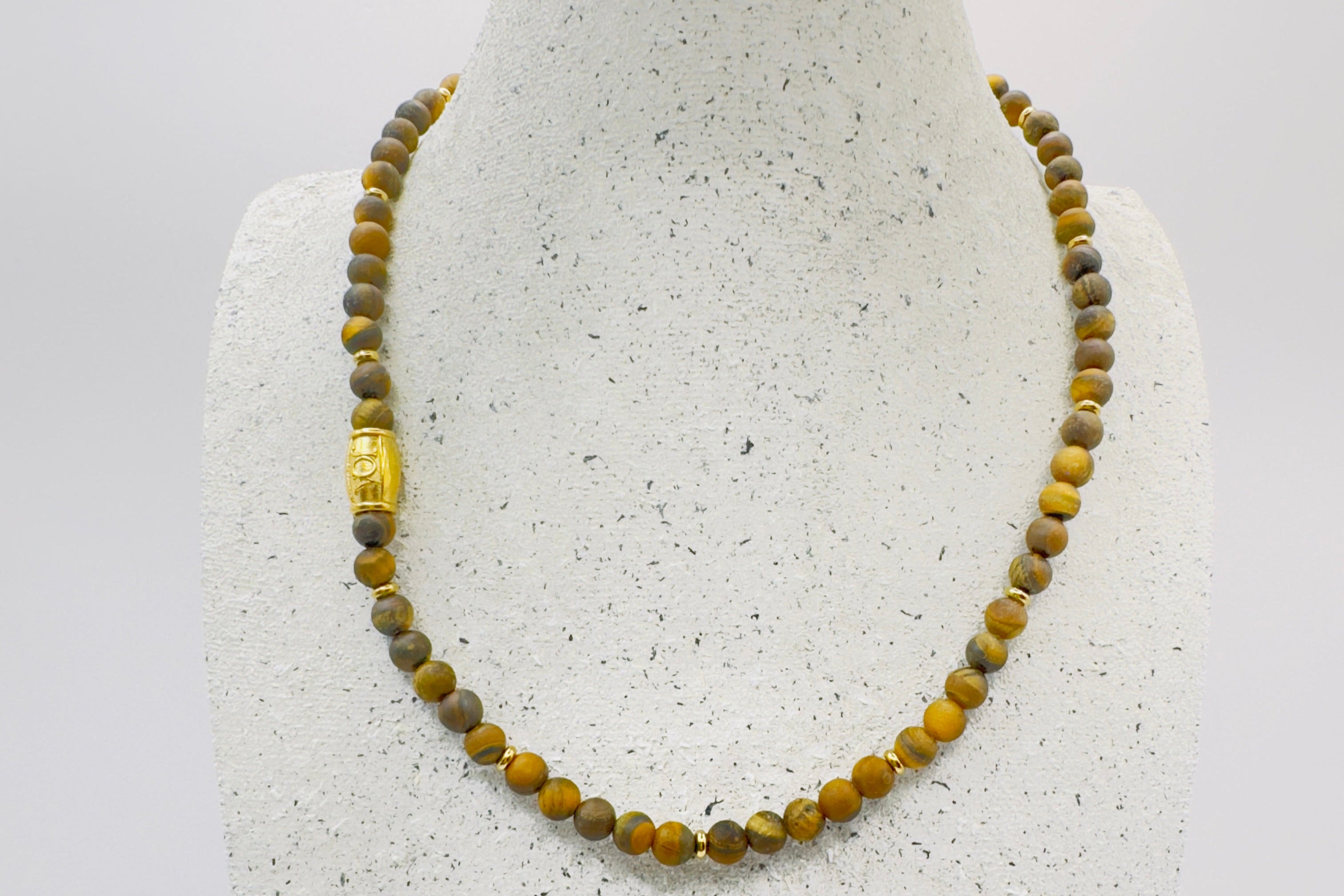 dames tijgeroog edelsteen ketting goud