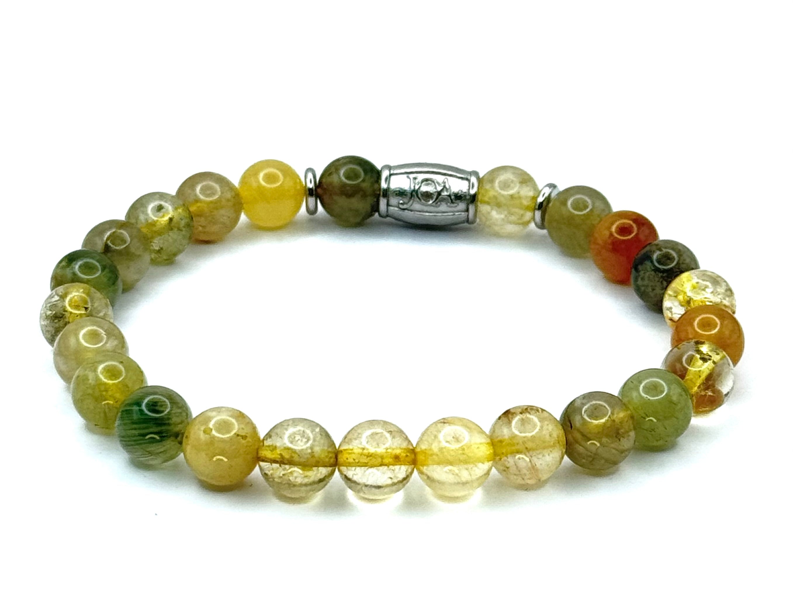 tuin kwarts edelsteen armband 8mm zilver