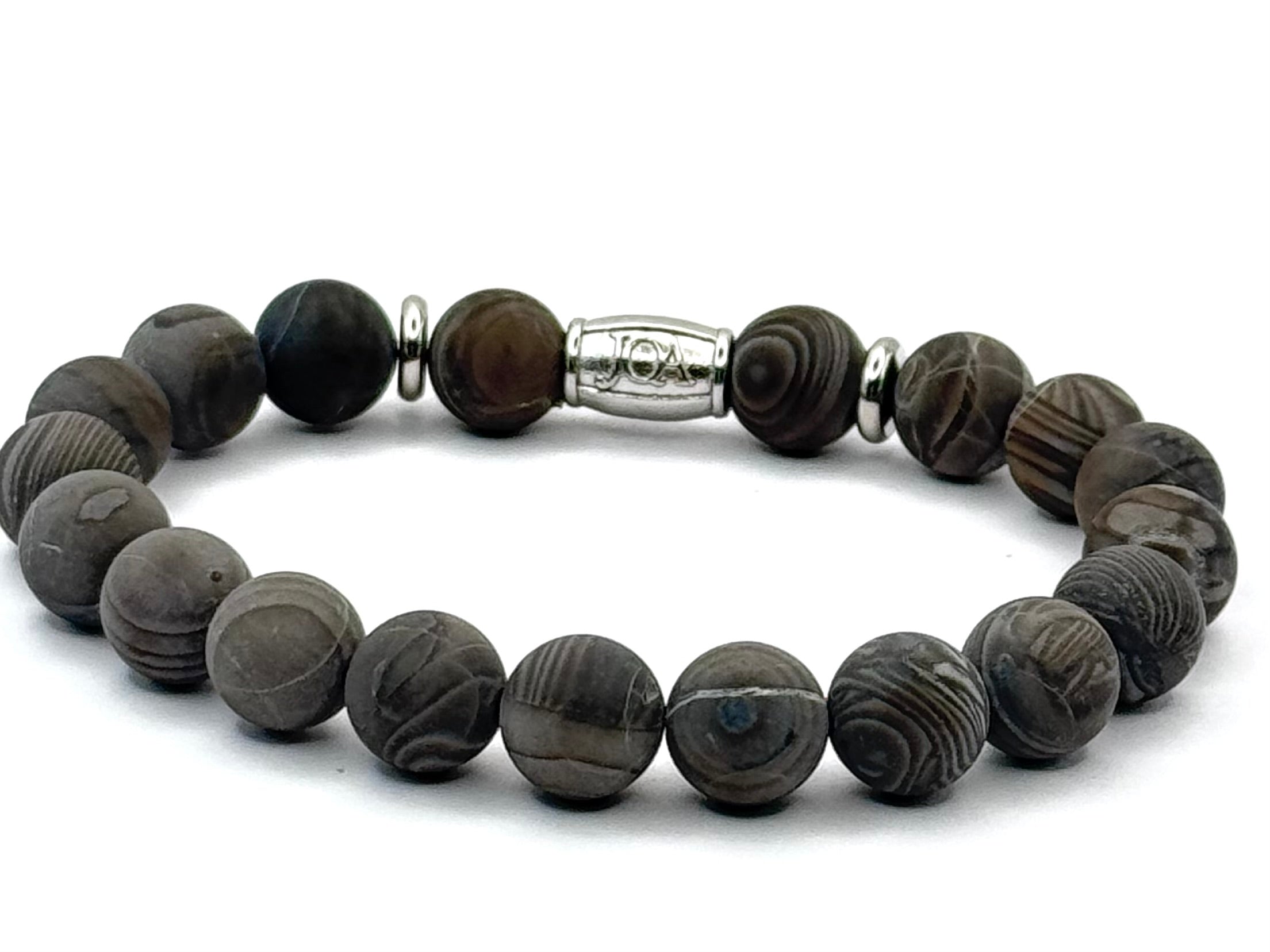 versteend hout edelsteen armband 10mm