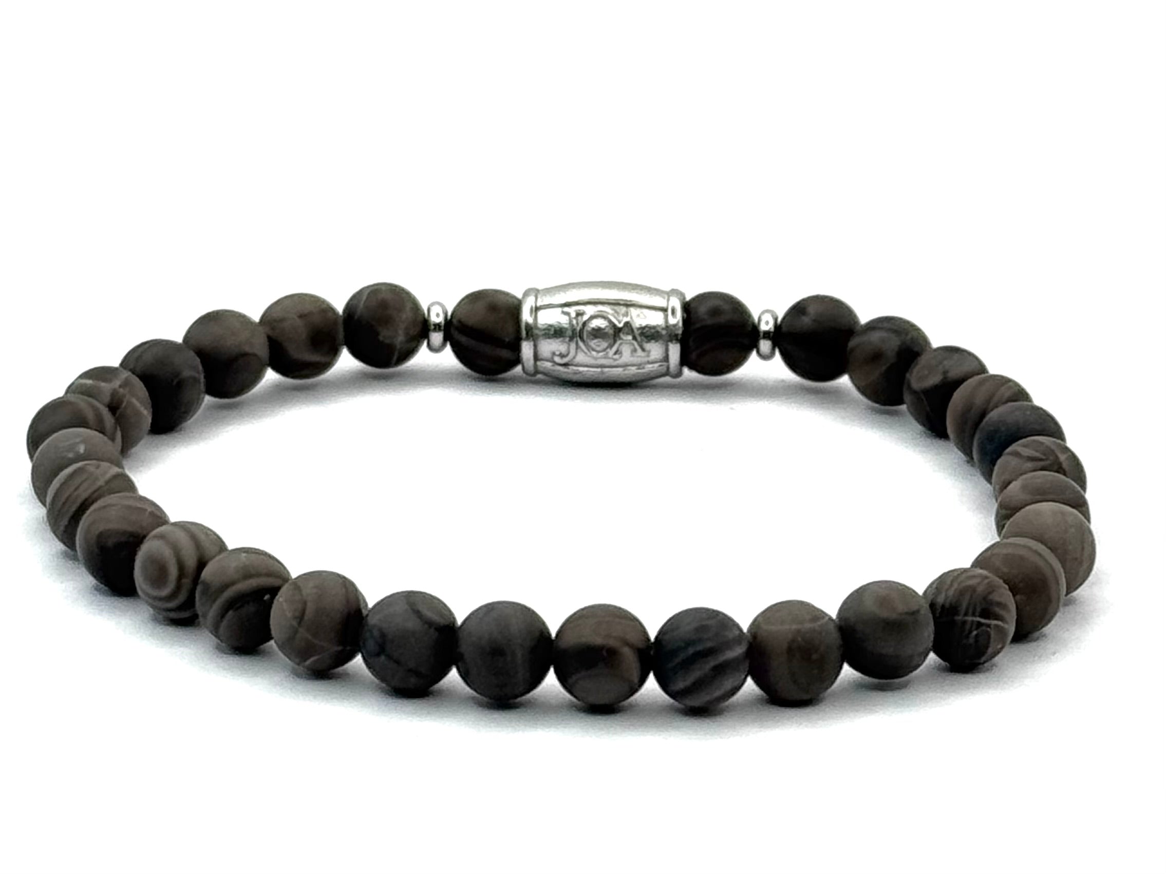 versteend hout edelsteen armband 6mm