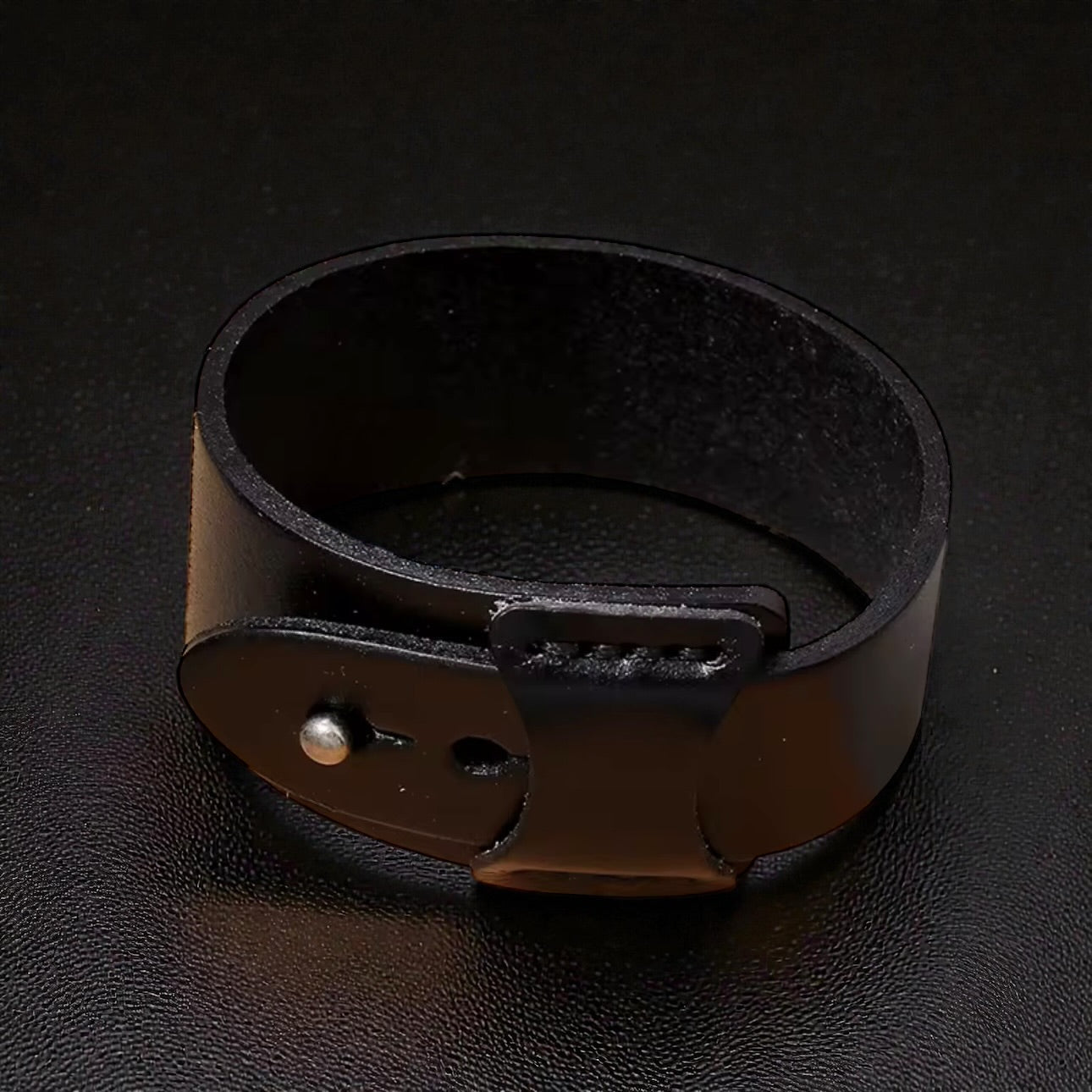 zwart heren leren armband verstelbaar