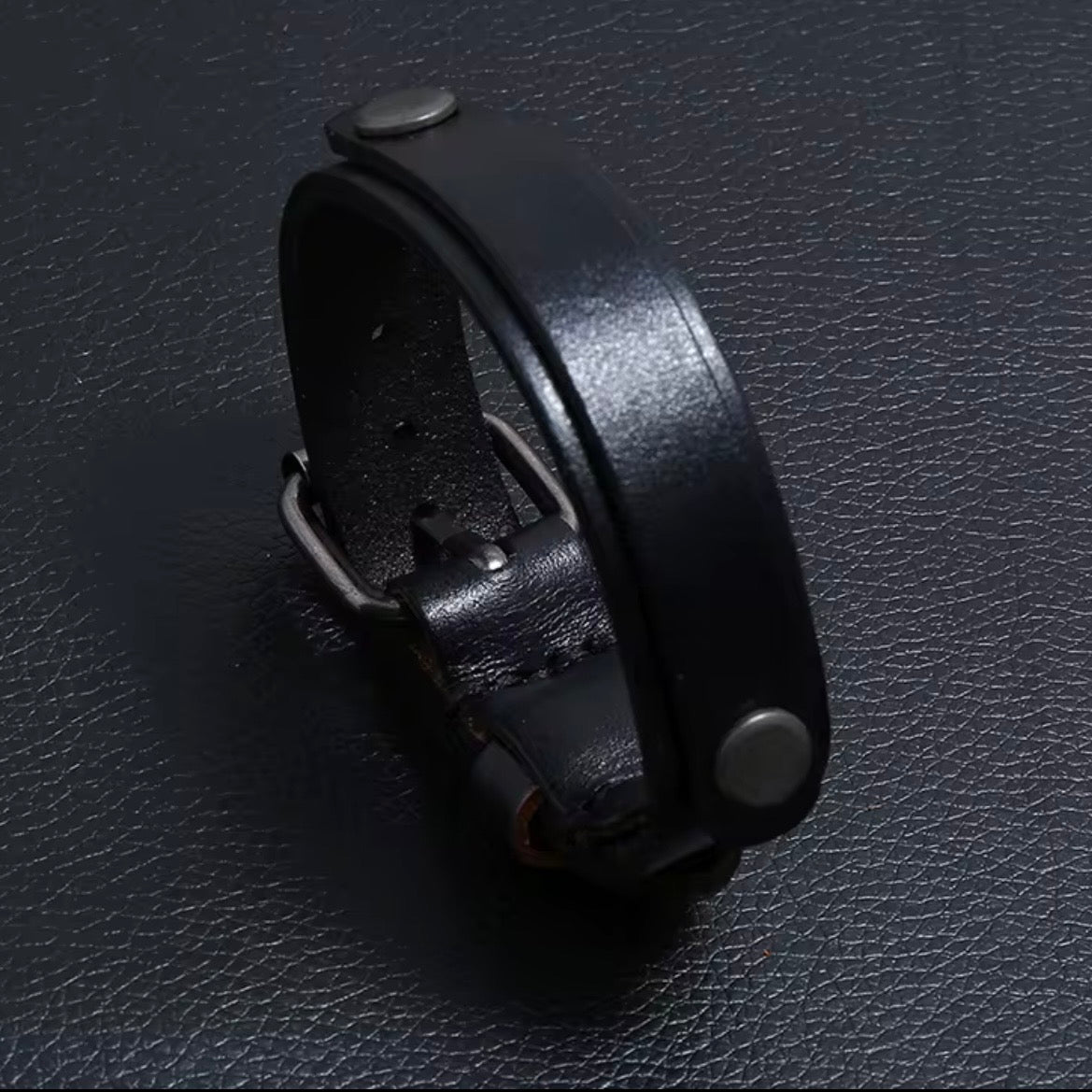 zwart lederen armband heren 