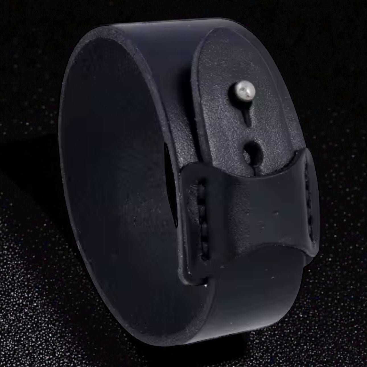 zwart leren heren armband verstelbaar