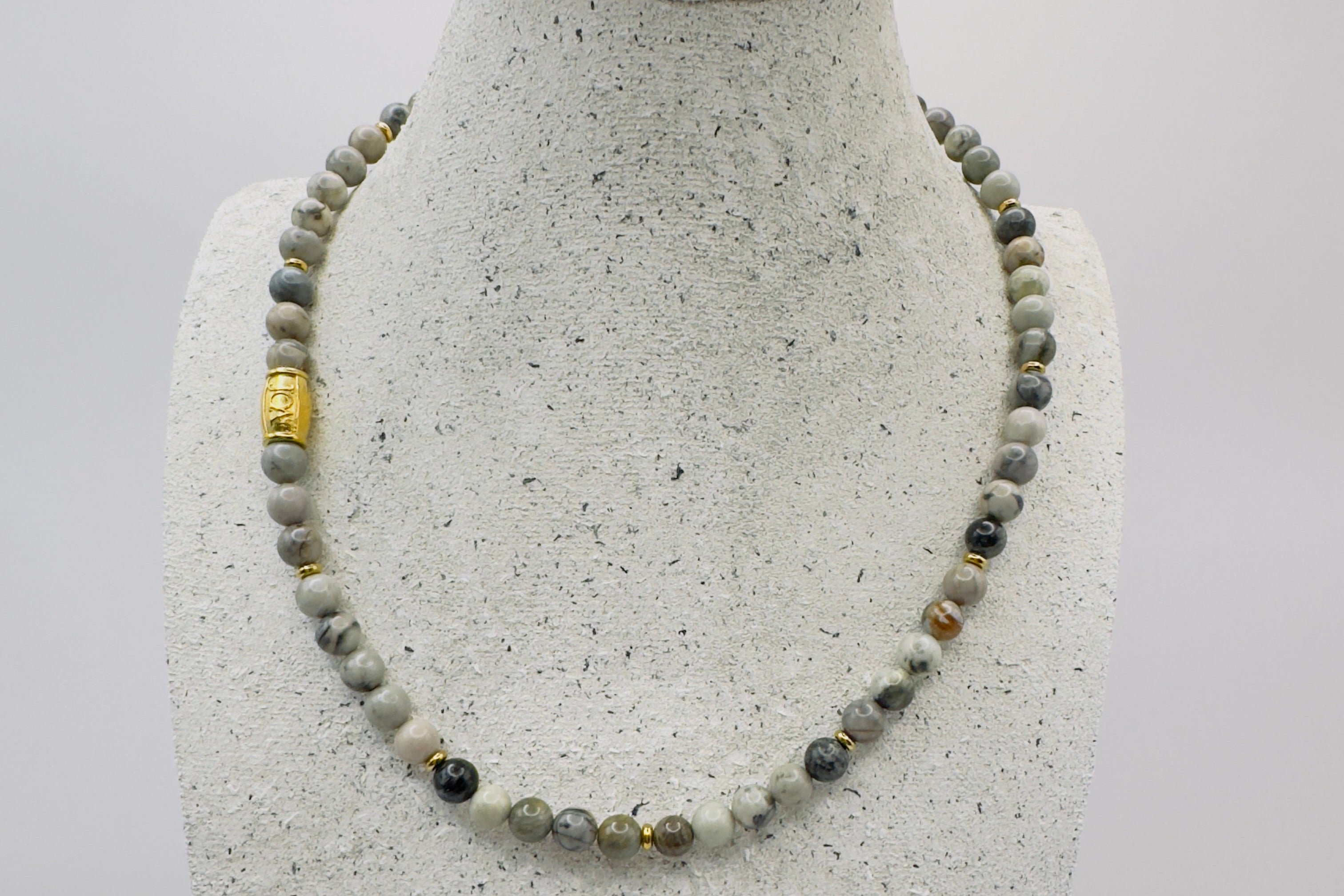 dames zwarte picasso jaspis edelsteen ketting set